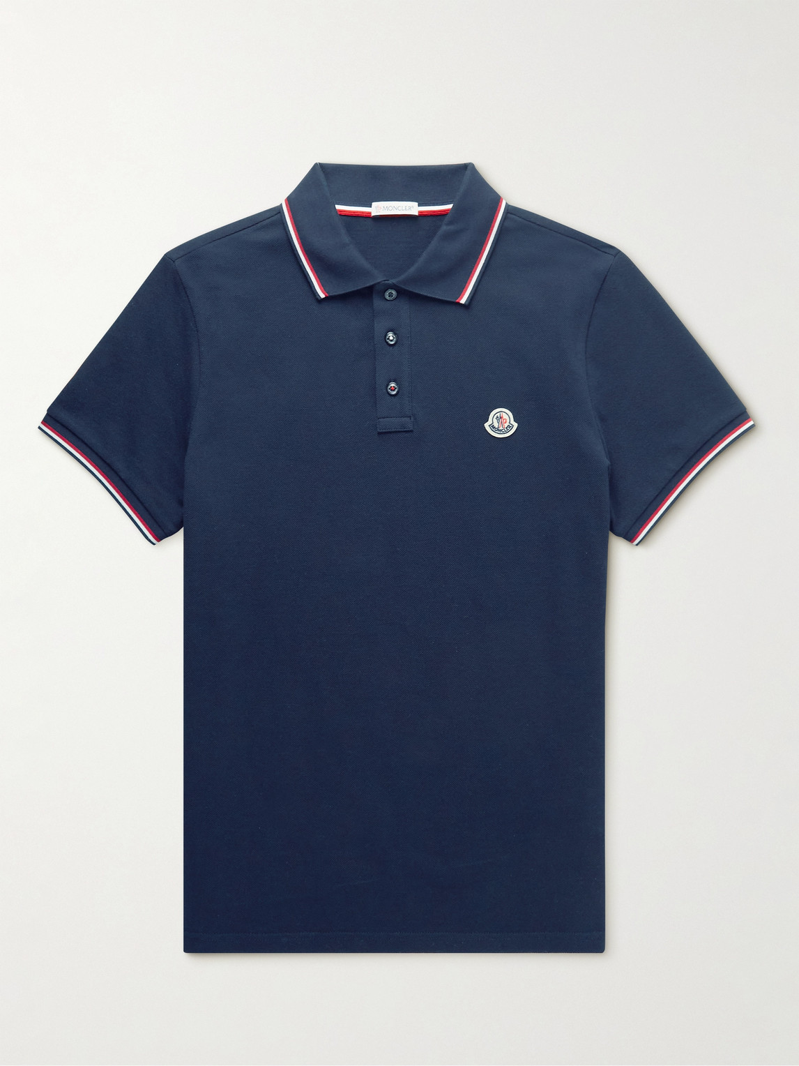 Logo-Appliquéd Striped Cotton-Piqué Polo Shirt