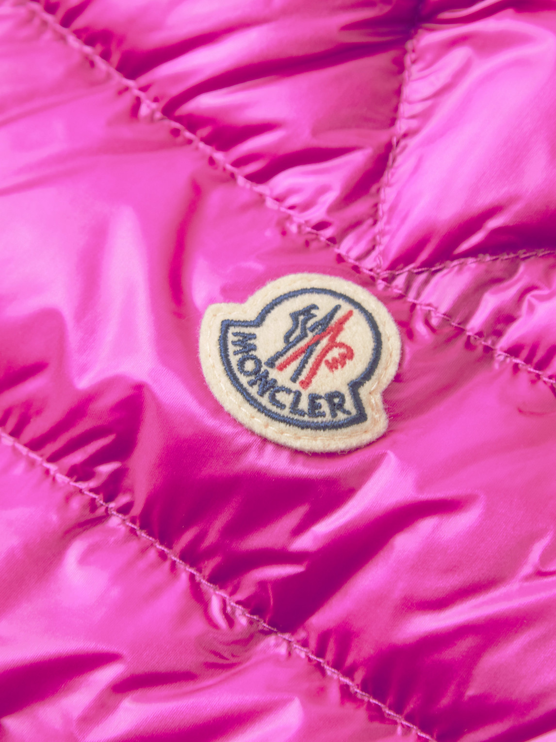 Shop Moncler Acorus Logo-appliquéd Quilted Glossed-shell Down Jacket In Pink