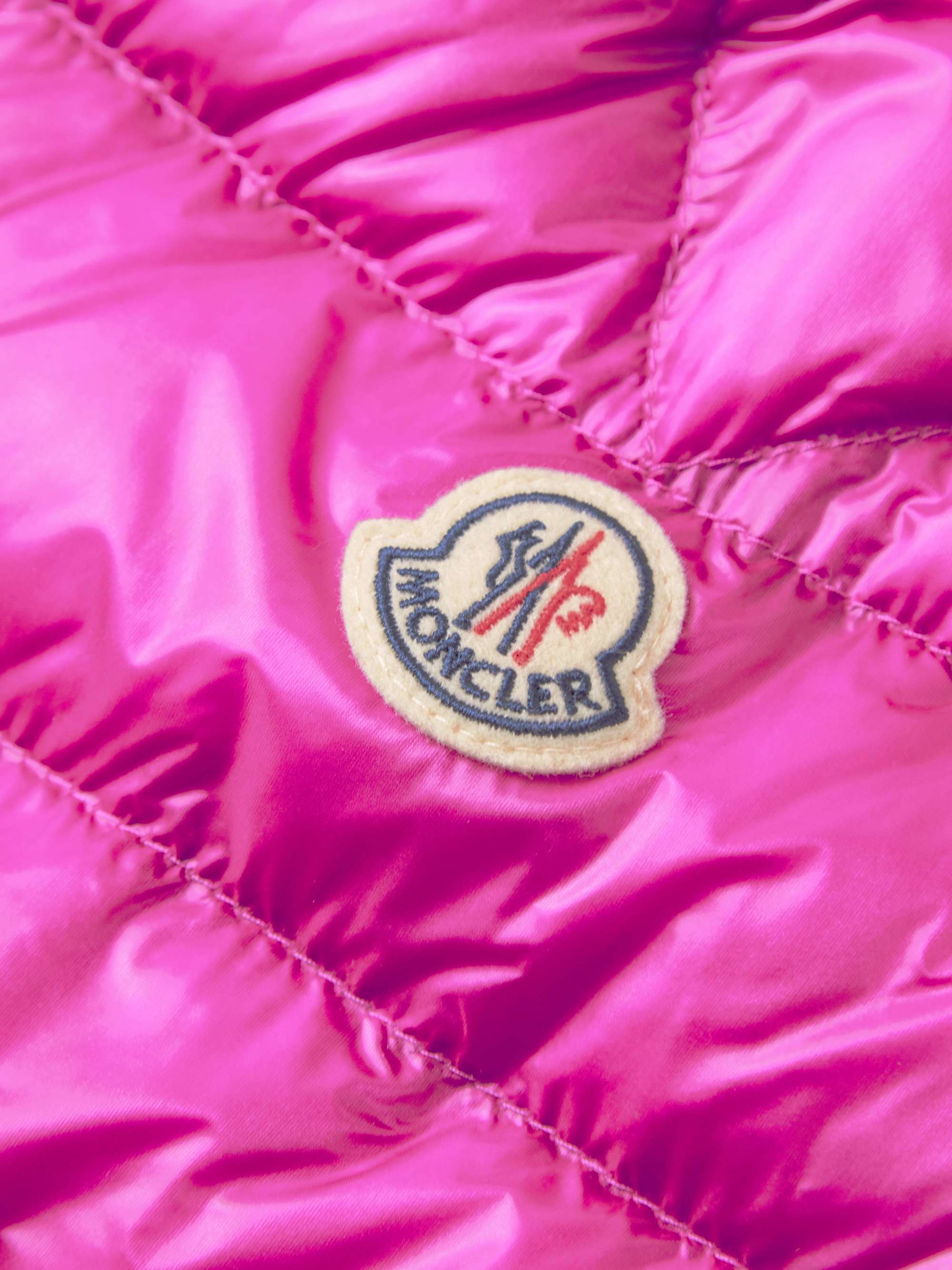 MONCLER Acorus Logo-Appliquéd Quilted Glossed-Shell Down Jacket