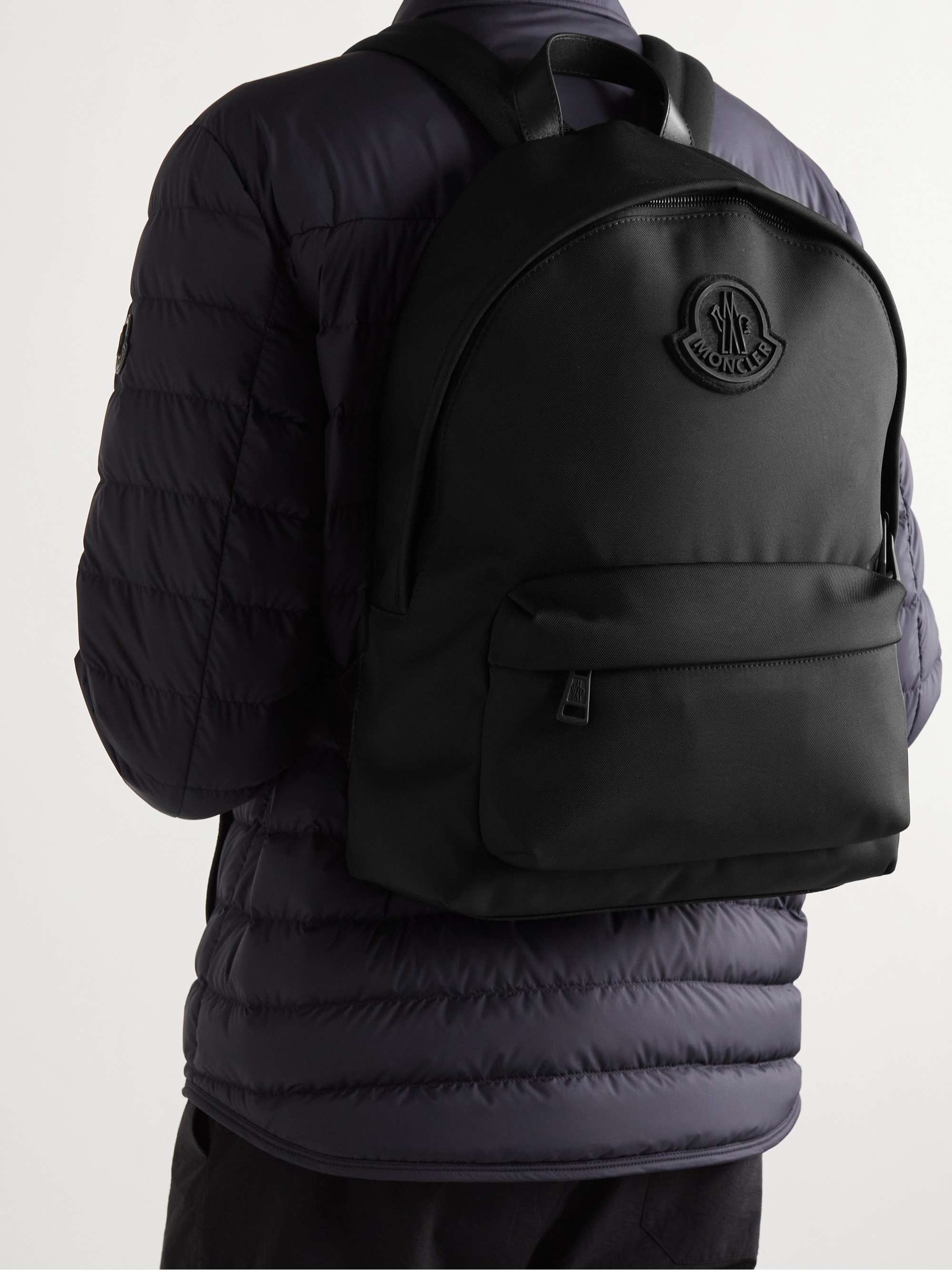 MONCLER Pierrick Logo-Appliquéd Leather-Trimmed Nylon Backpack