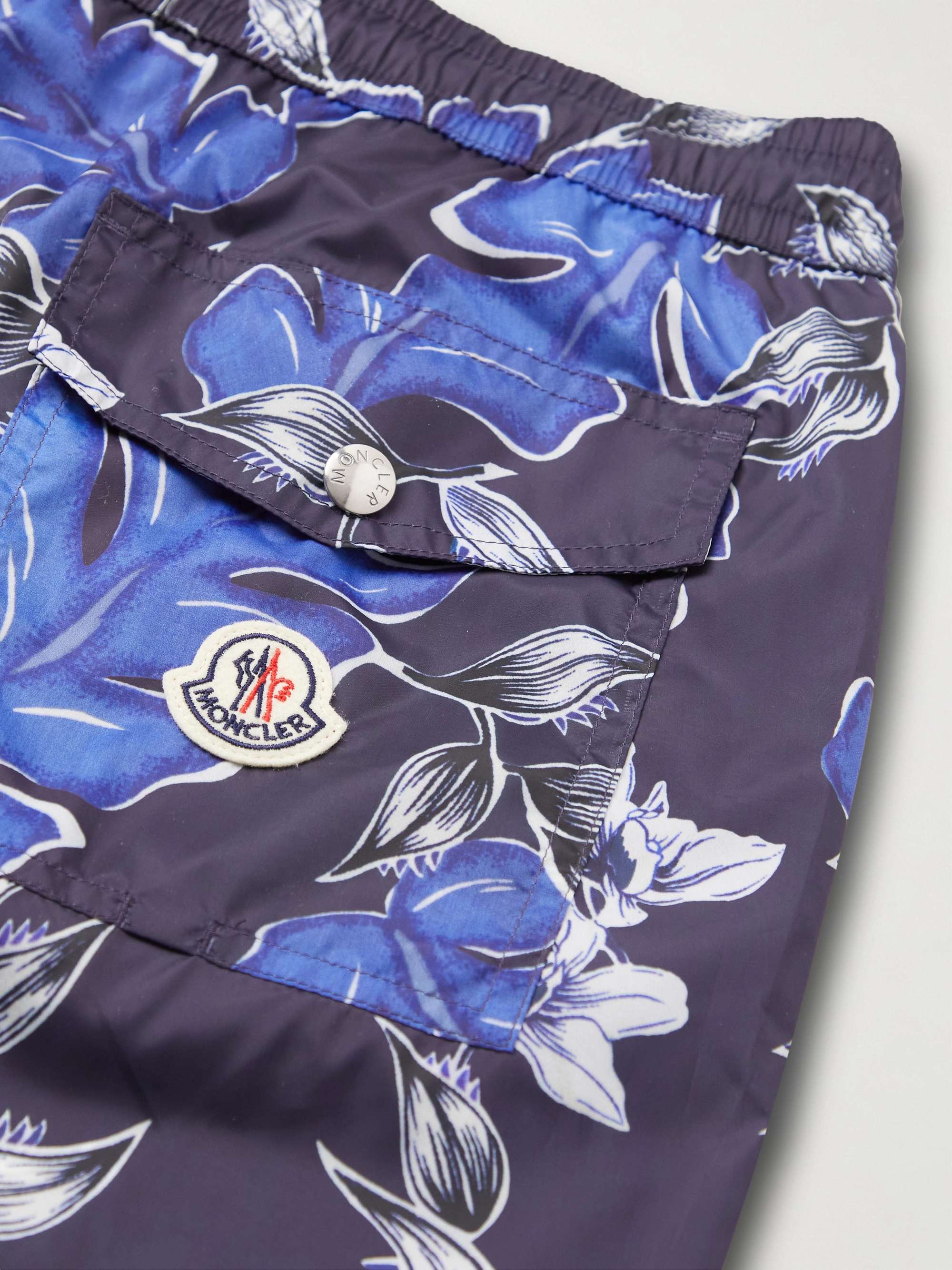 MONCLER Slim-Fit Short-Length Floral-Print Swim Shorts for Men | MR PORTER