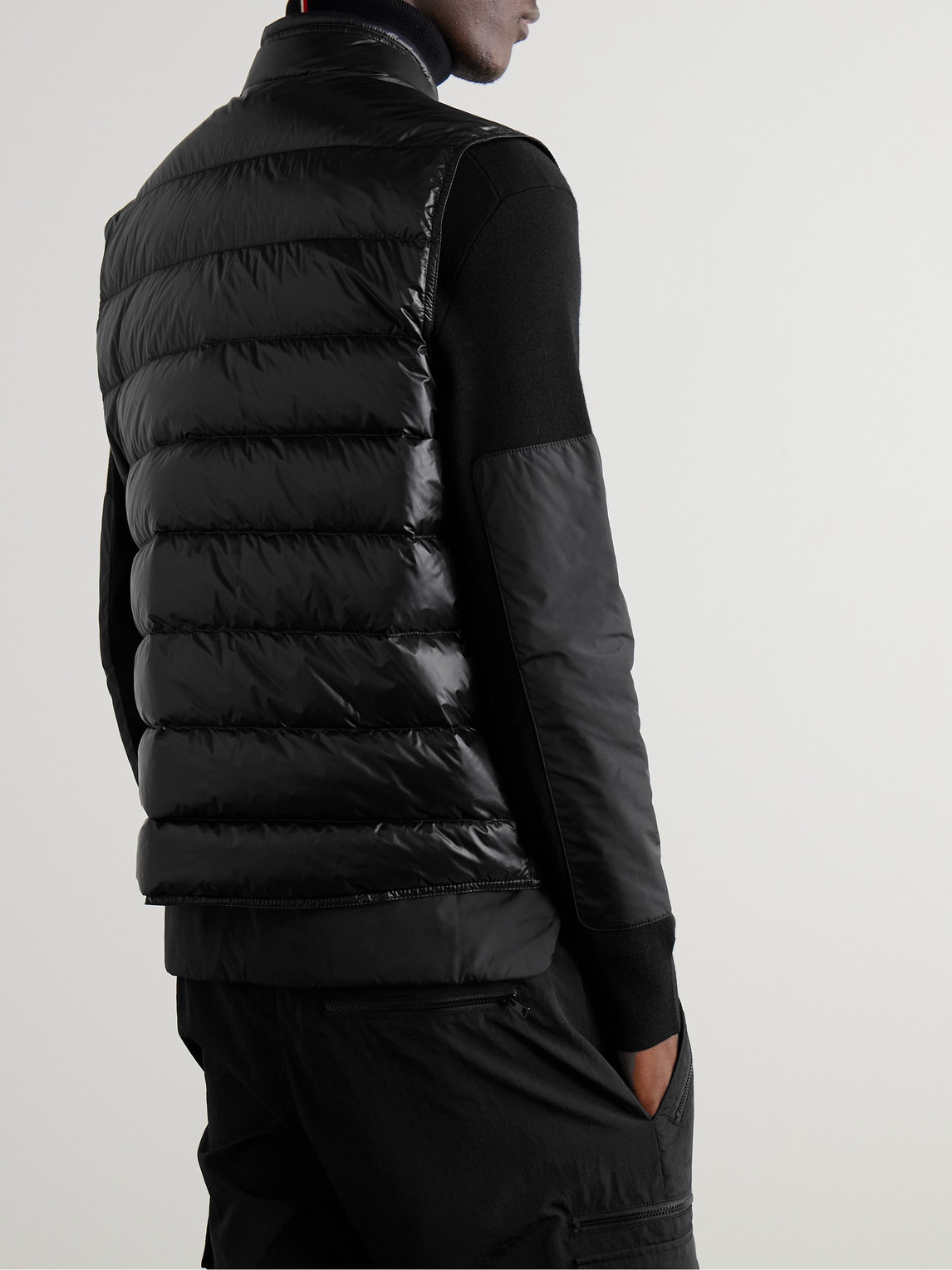 Shop Moncler Gui Slim-fit Logo-appliquéd Quilted Shell Down Gilet In Black