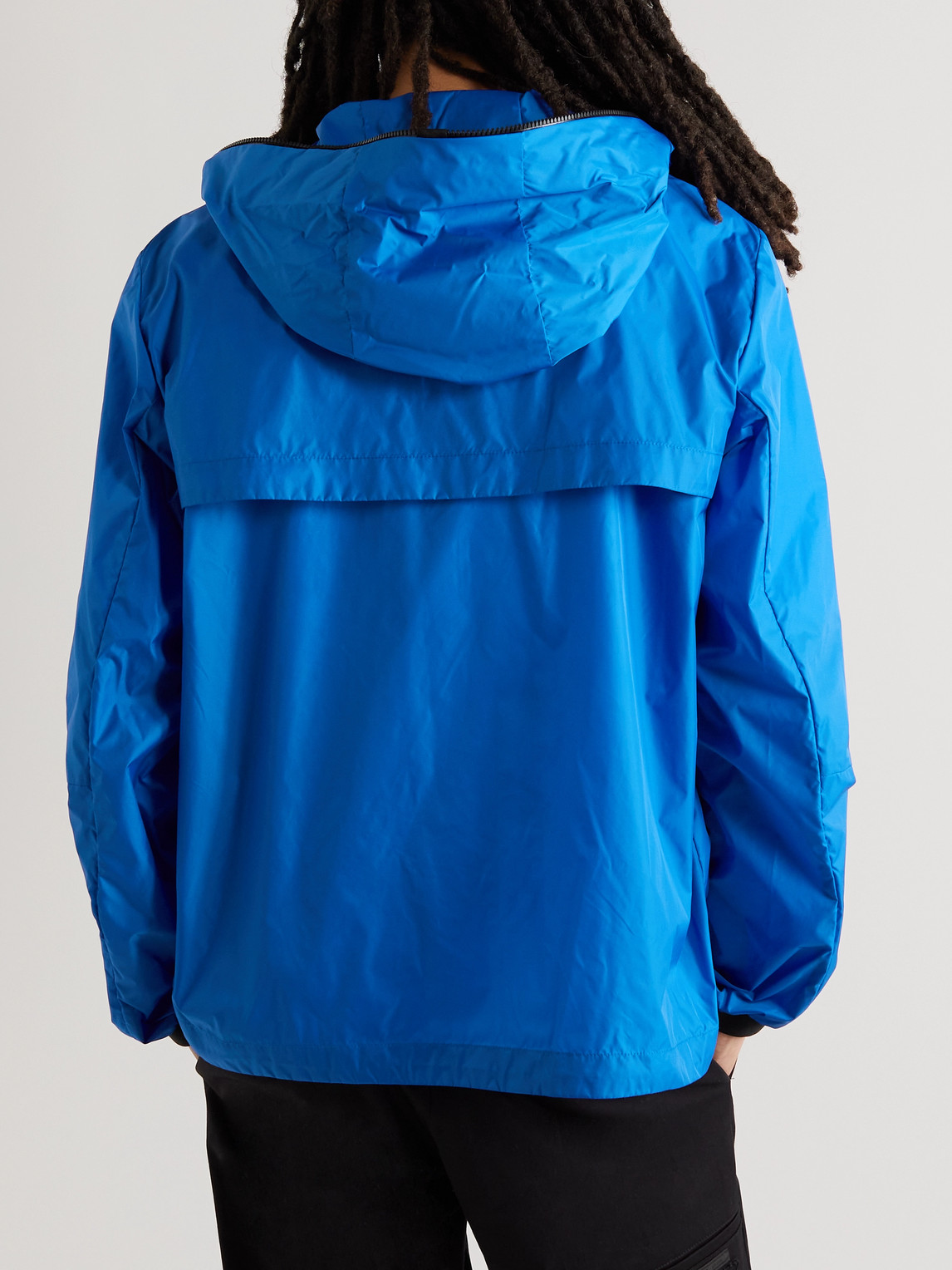 Shop Moncler Junichi Logo-appliquéd Shell Hooded Jacket In Blue