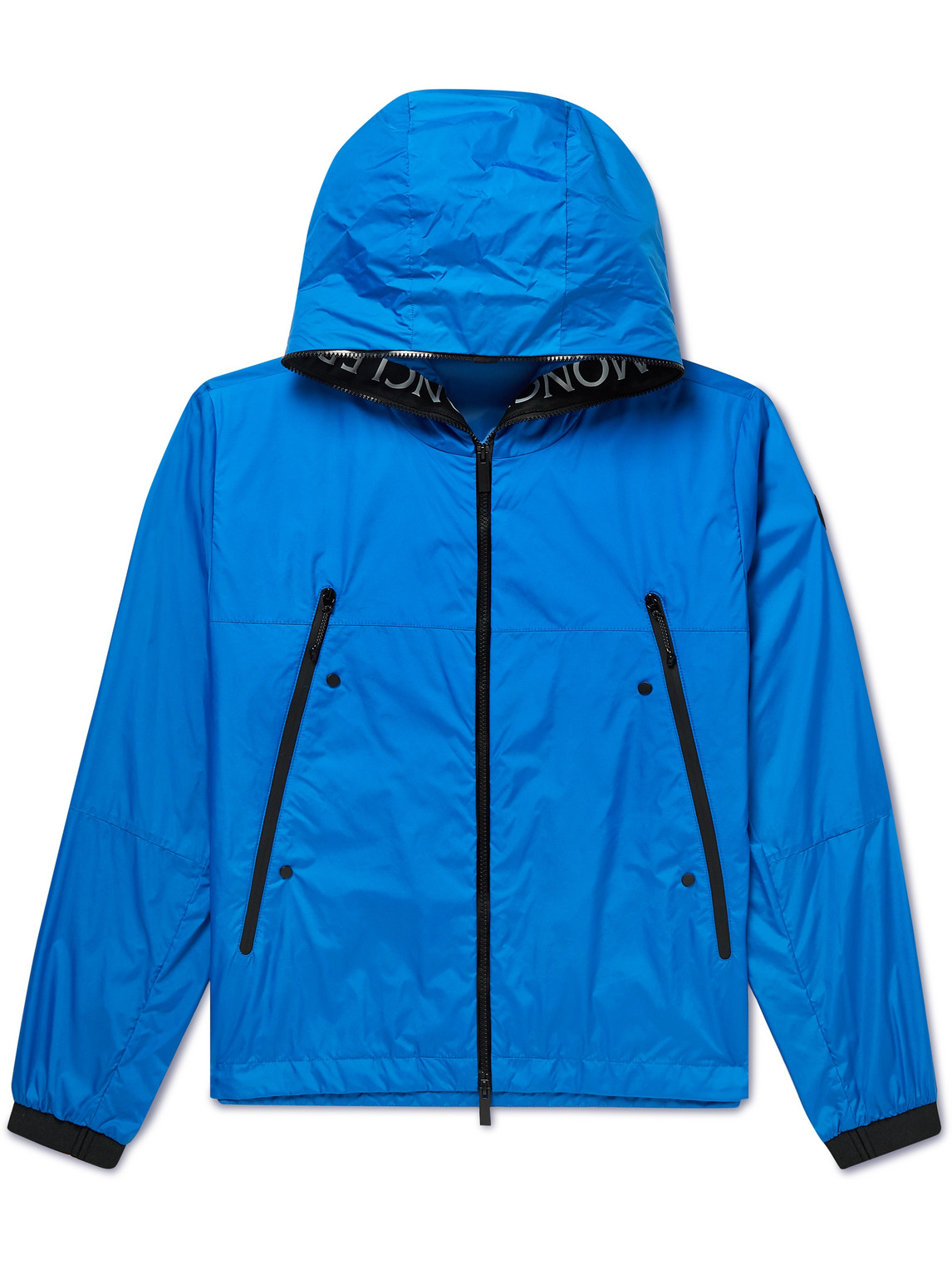 Shop Moncler Junichi Logo-appliquéd Shell Hooded Jacket In Blue