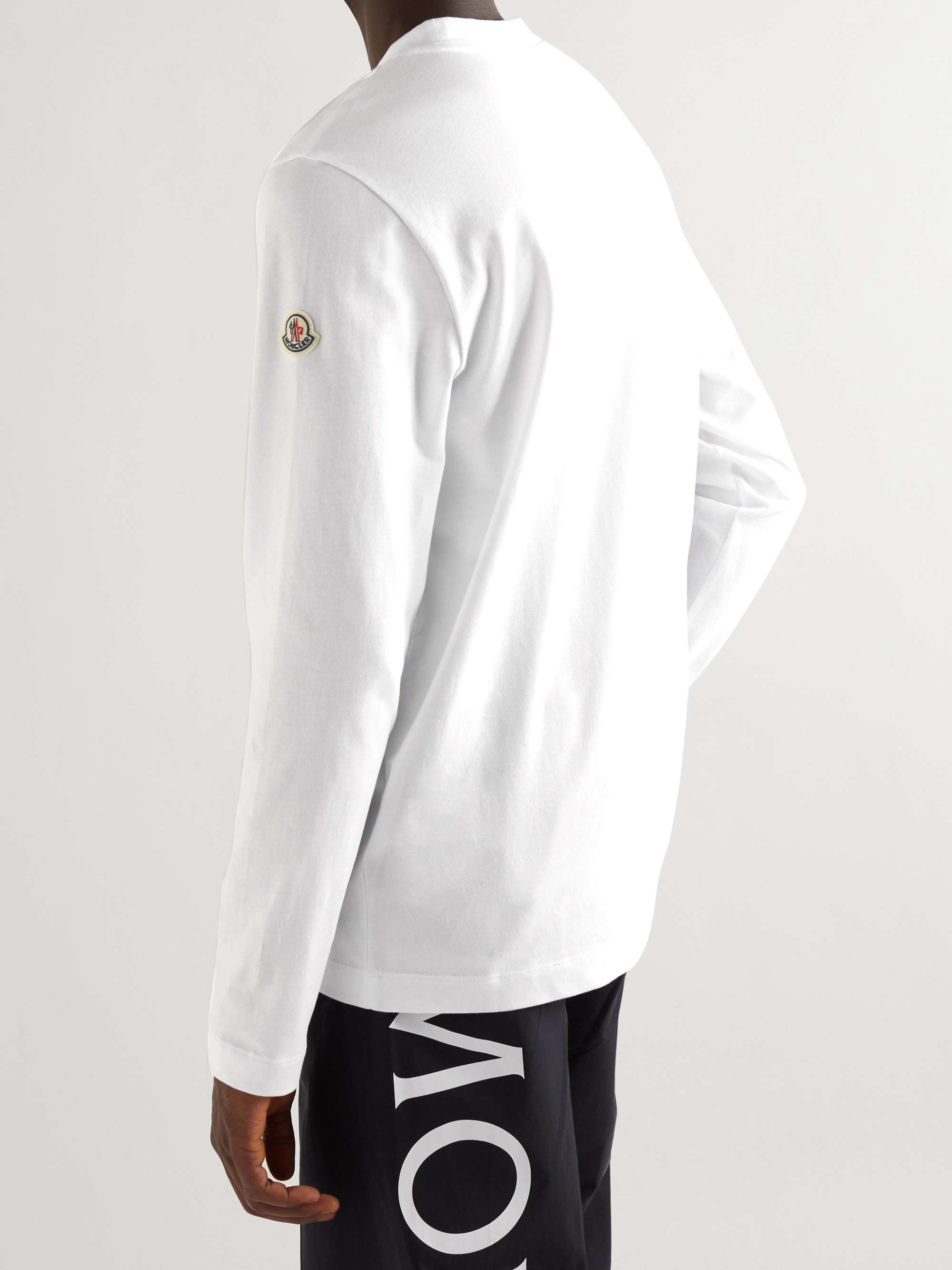 MONCLER Logo-Detailed Ripstop-Trimmed Cotton-Jersey T-Shirt