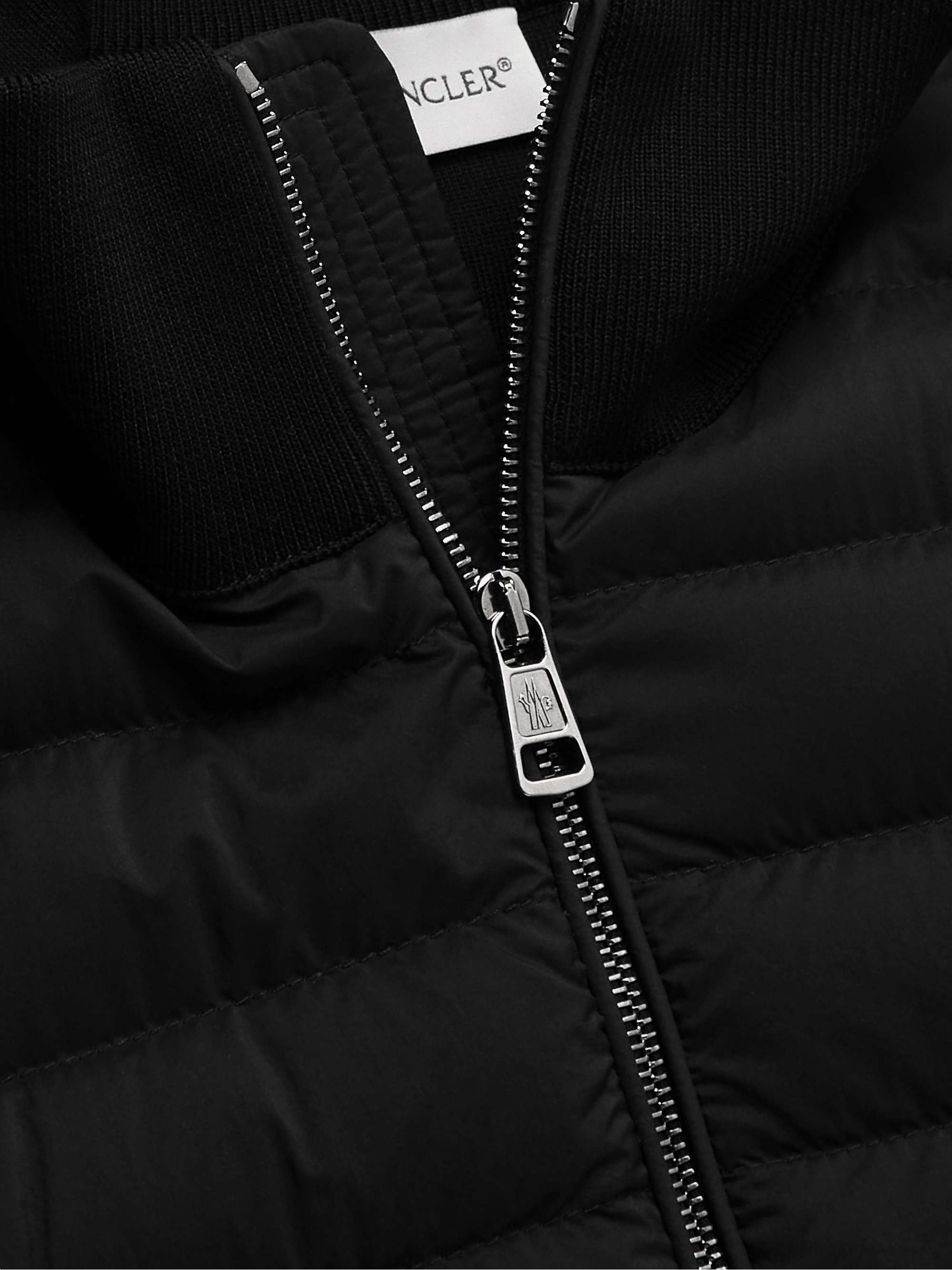 MONCLER Panelled Quilted Shell and Cotton-Blend Down Jacket
