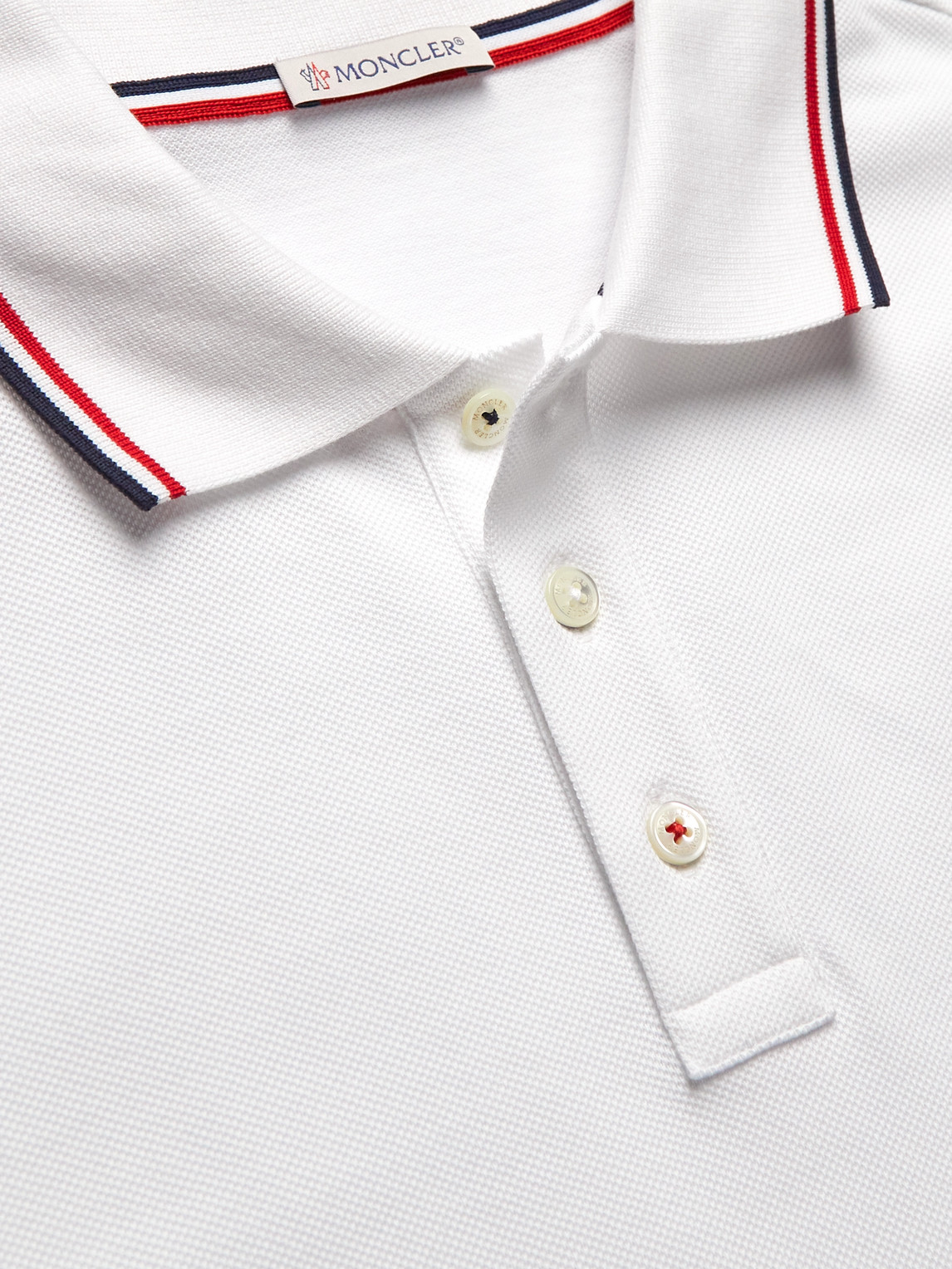 Logo-Appliquéd Striped Cotton-Piqué Polo Shirt