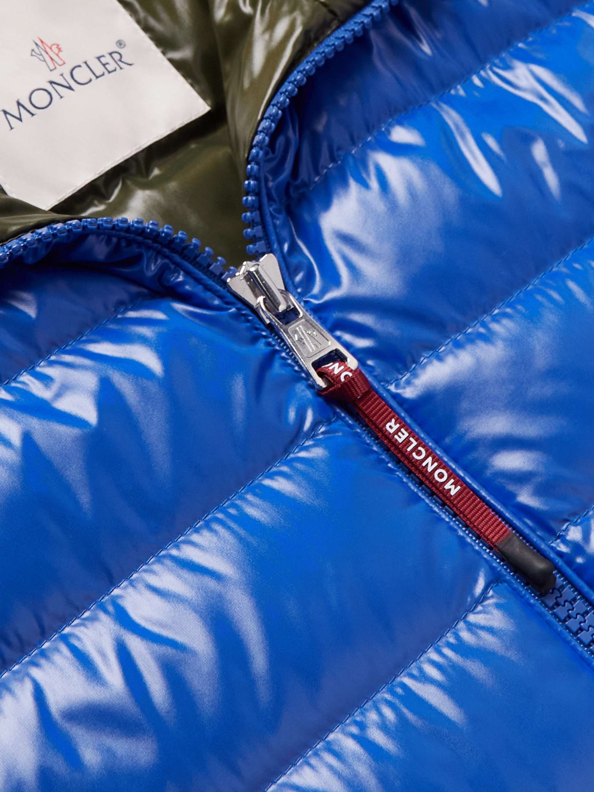 MONCLER Galion Logo-Appliquéd Quilted Glossed-Shell Hooded Down Jacket