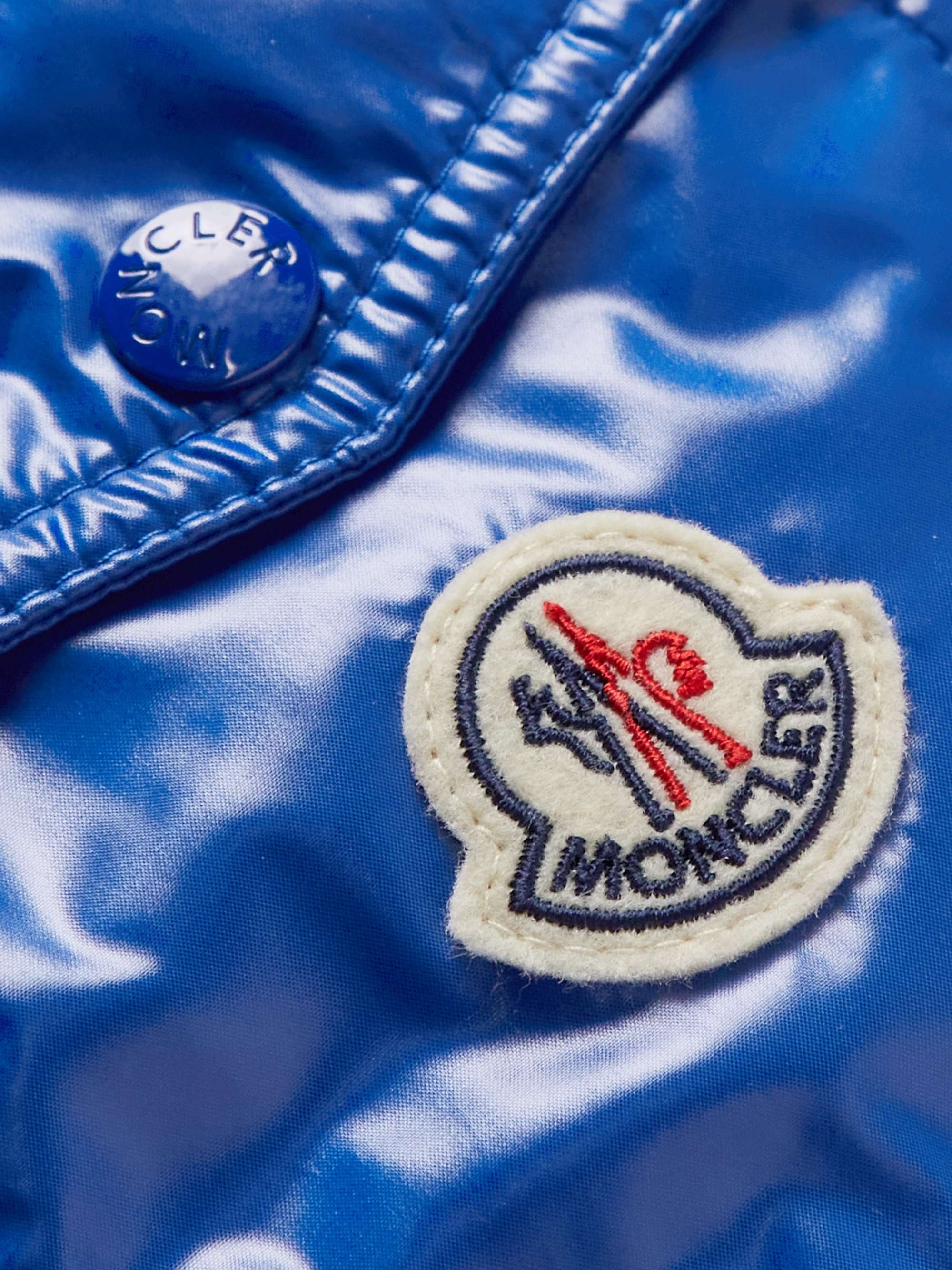 MONCLER Galion Logo-Appliquéd Quilted Glossed-Shell Hooded Down Jacket