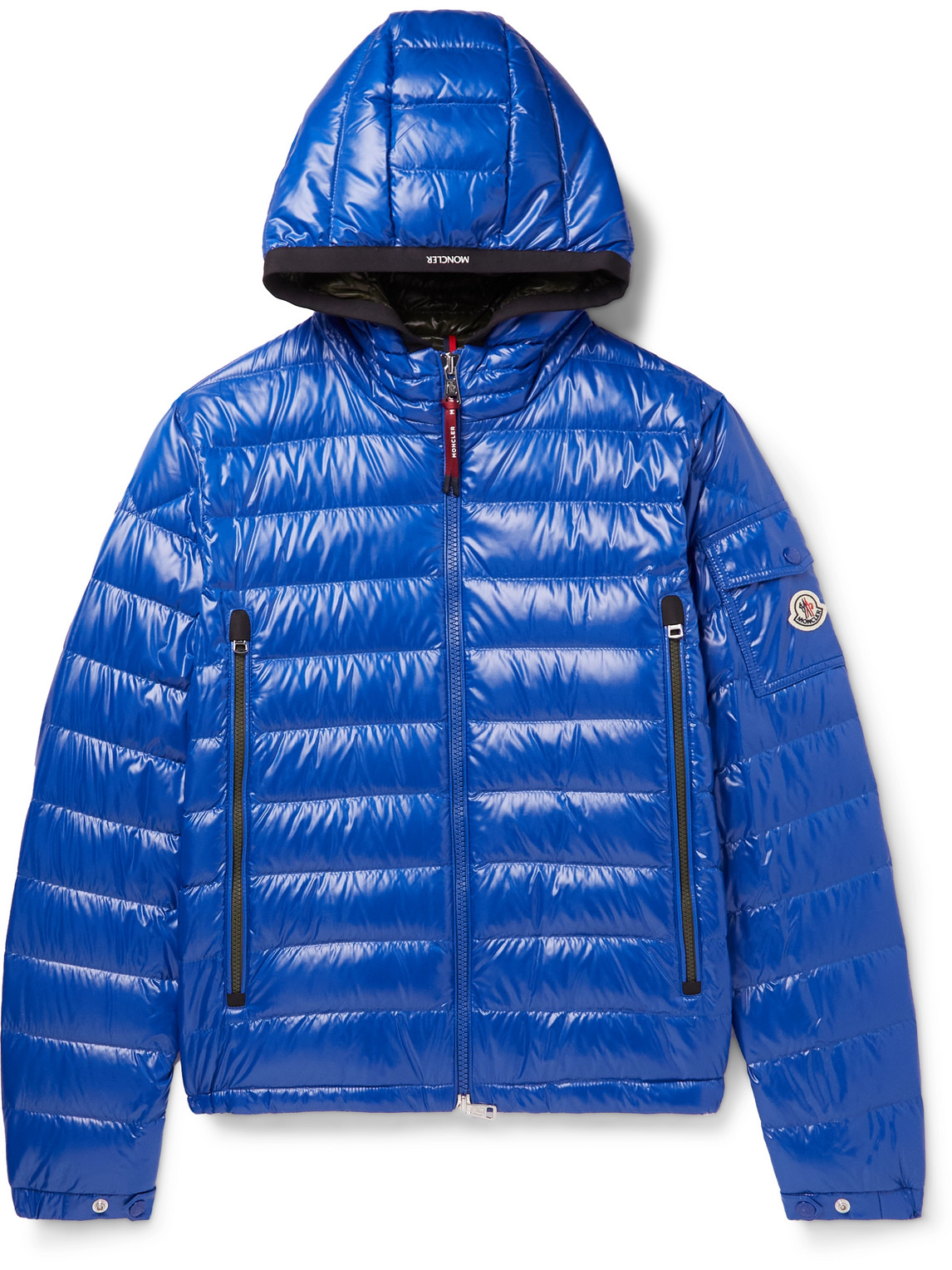Moncler Galion Logo-Appliquéd Quilted Glossed-Shell Hoo