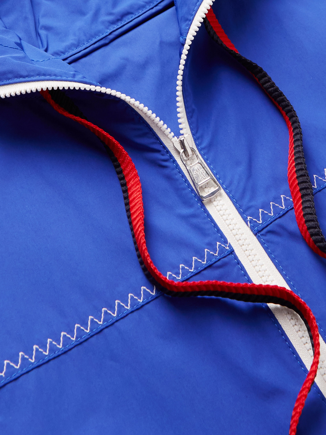 Shop Moncler Fujio Logo-appliquéd Shell Hooded Jacket In Blue