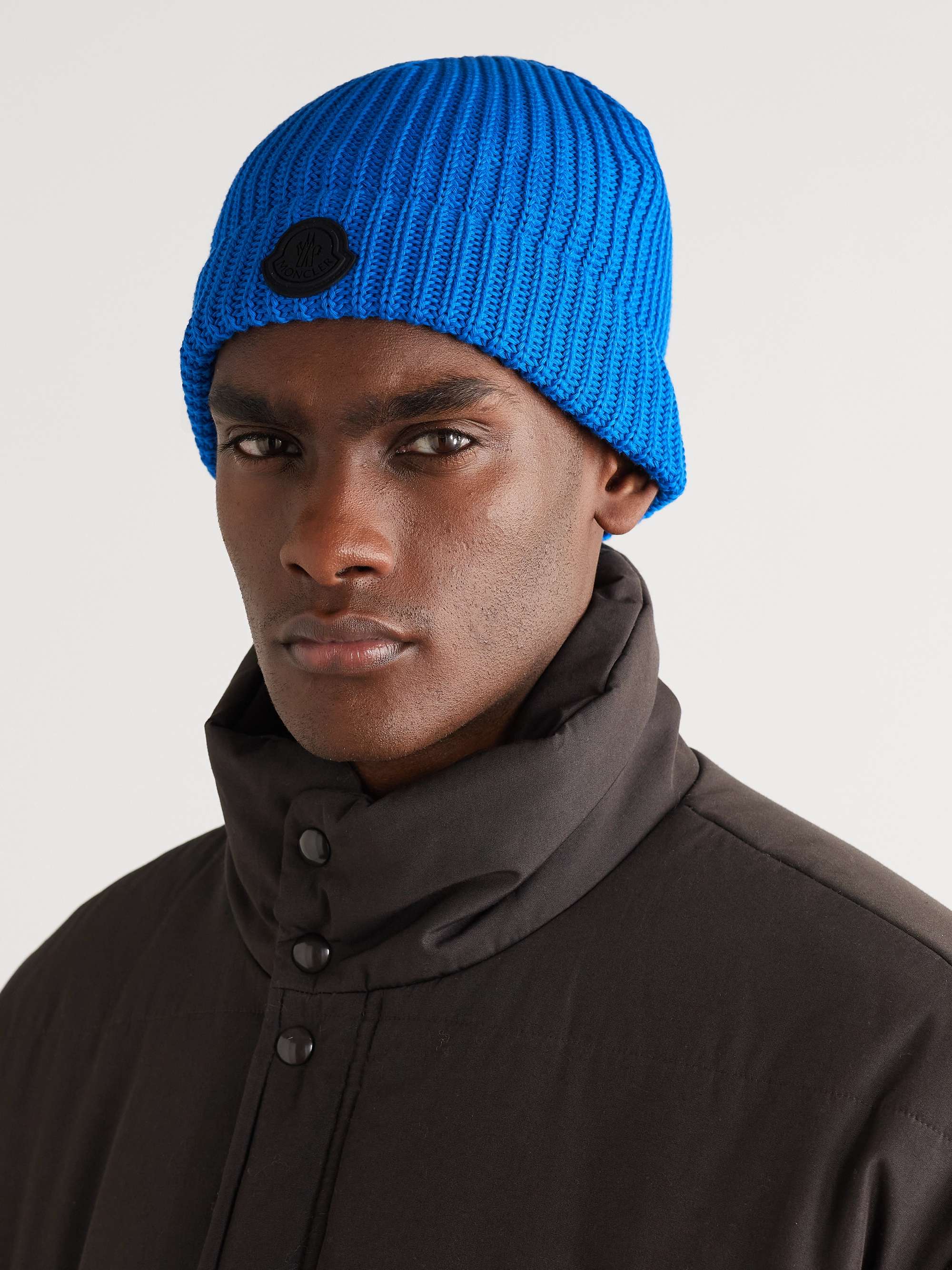 MONCLER Logo-Appliquéd Ribbed Cotton Beanie for Men | MR PORTER