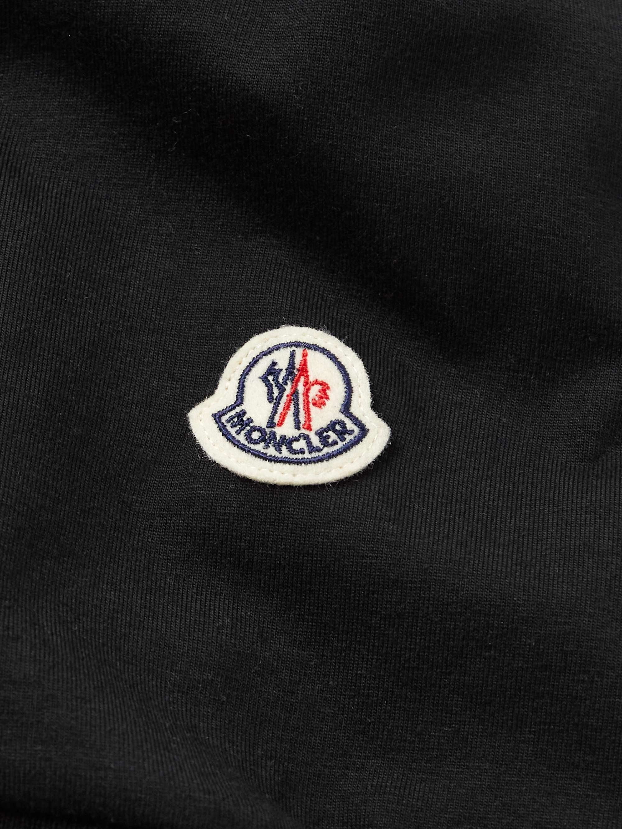 MONCLER Slim-Fit Logo-Appliquéd Contrast-Tipped Cotton-Blend Jersey T-Shirt