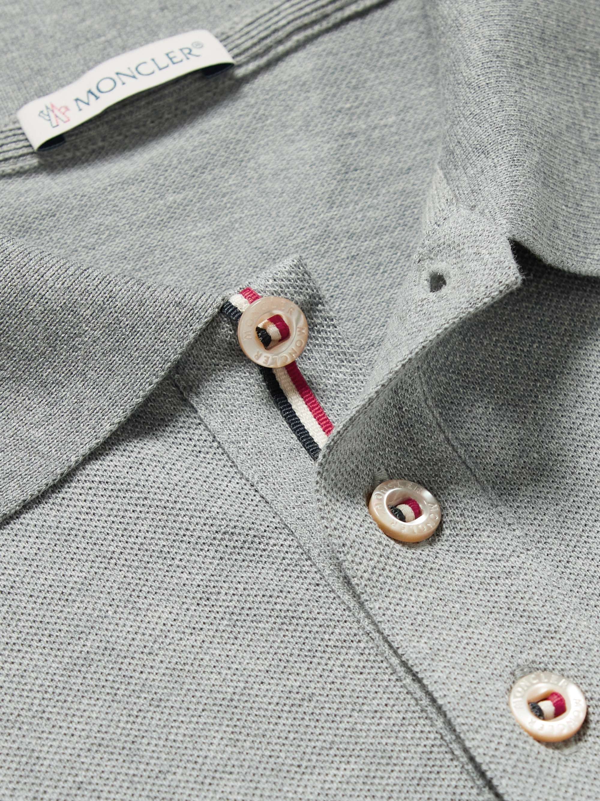 MONCLER Logo-Appliquéd Cotton-Piqué Polo Shirt