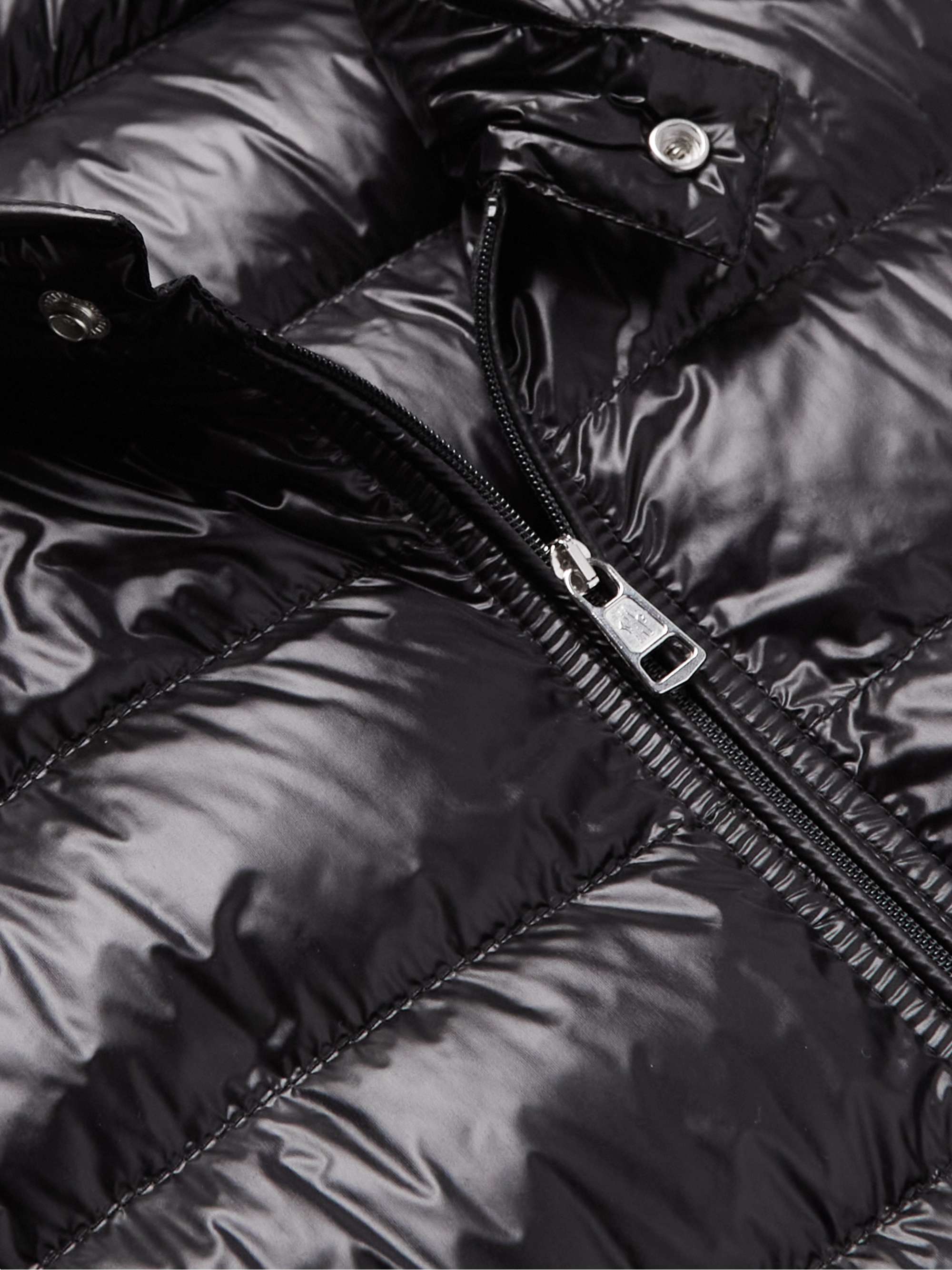 MONCLER Acorus Logo-Appliquéd Quilted Glossed-Shell Down Jacket