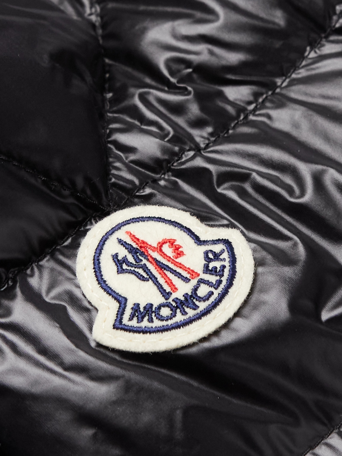 Shop Moncler Acorus Logo-appliquéd Quilted Glossed-shell Down Jacket In Black