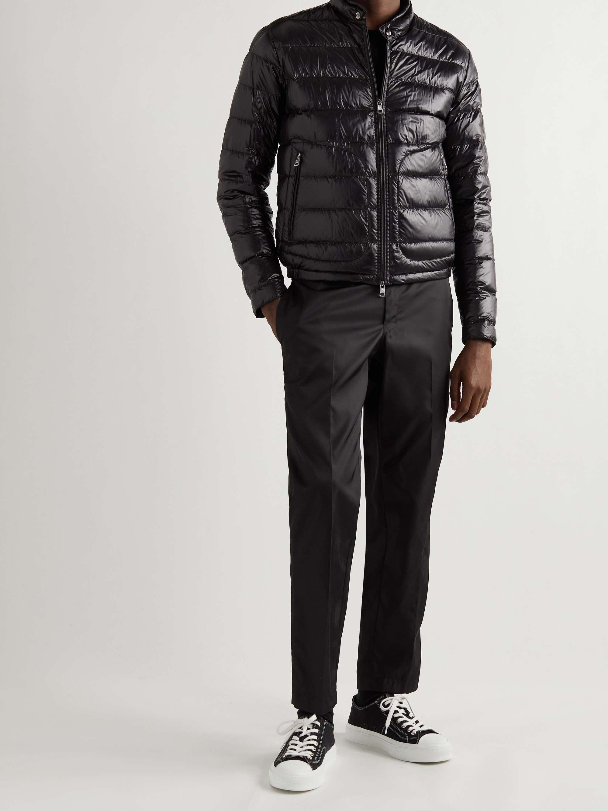 MONCLER Acorus Logo-Appliquéd Quilted Glossed-Shell Down Jacket for Men ...