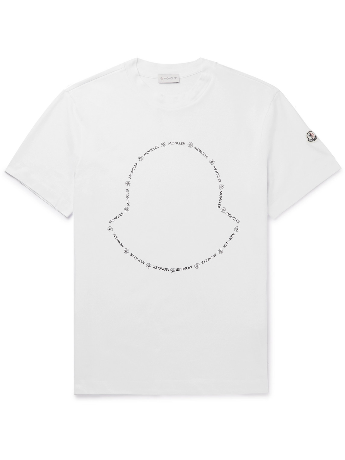 Moncler Logo-appliquéd Printed Cotton-jersey T-shirt In White