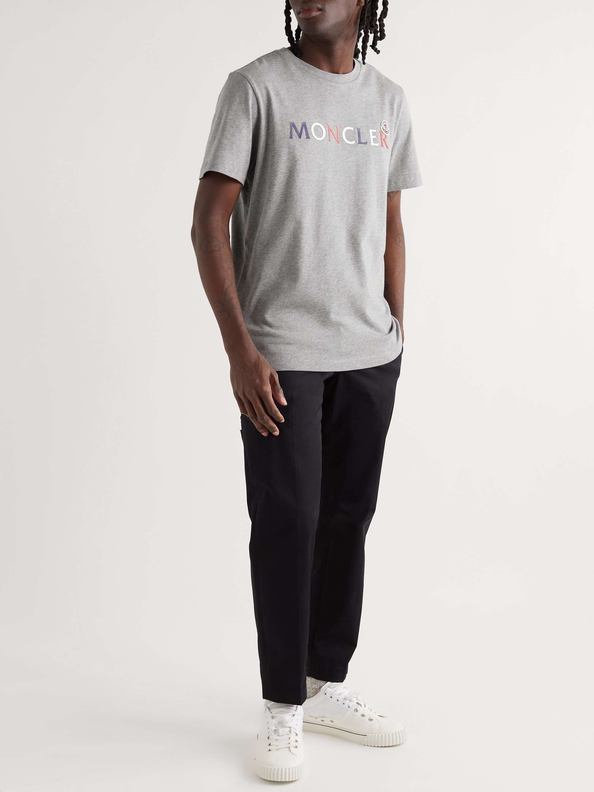 Moncler Boxing Logo Print T-shirt in Gray for Men