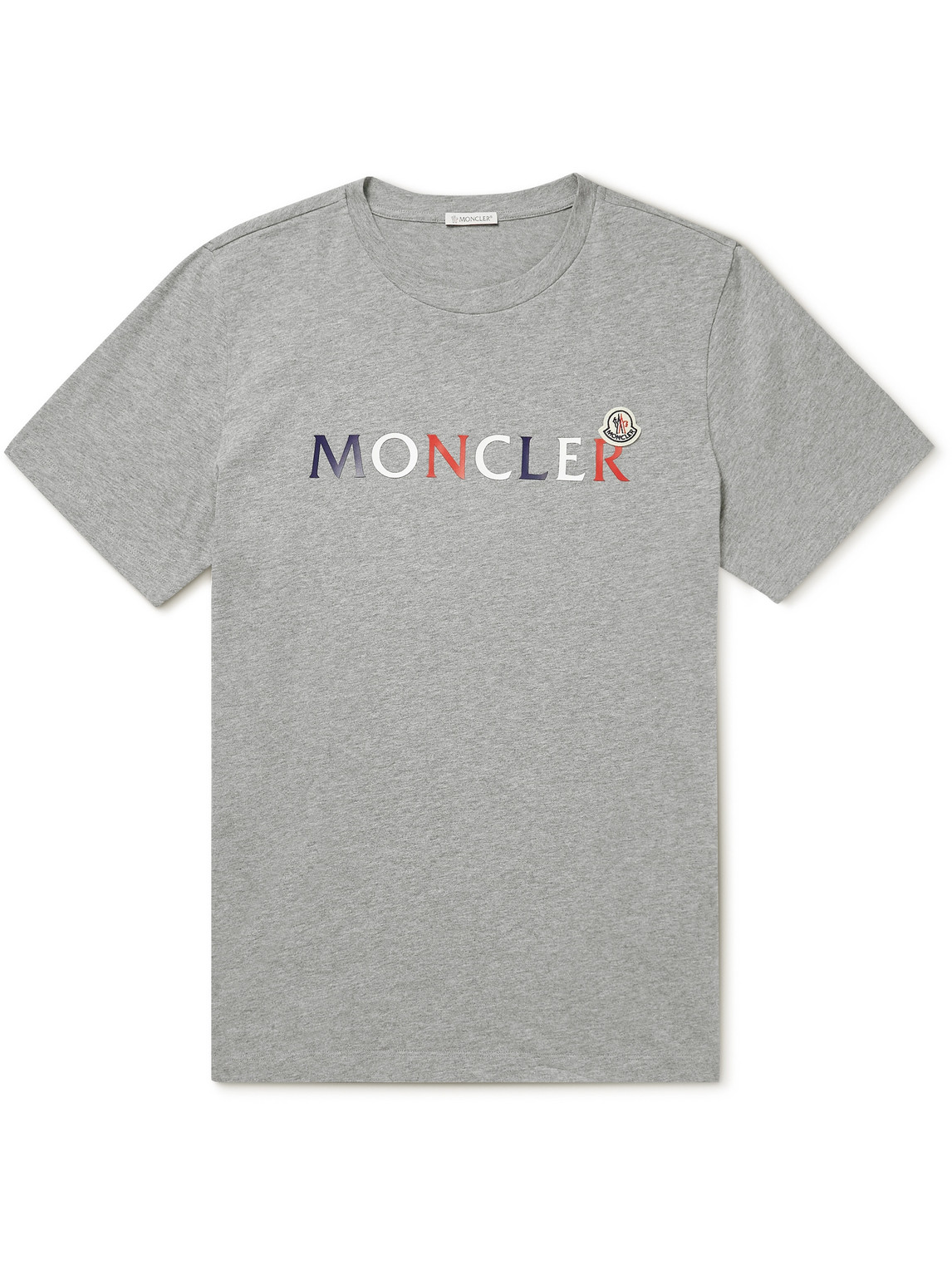 Moncler Logo-print Cotton-jersey T-shirt In Gray