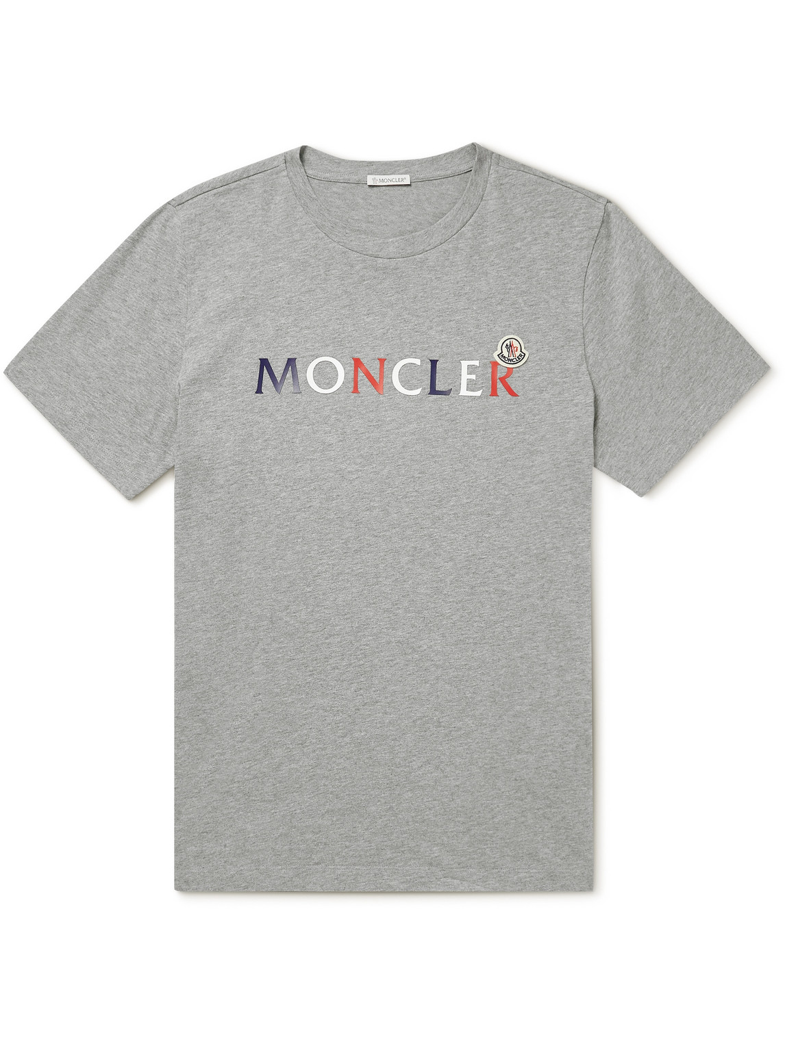 Moncler - Logo-Print Cotton-Jersey T-shirt - Men - Gray - S