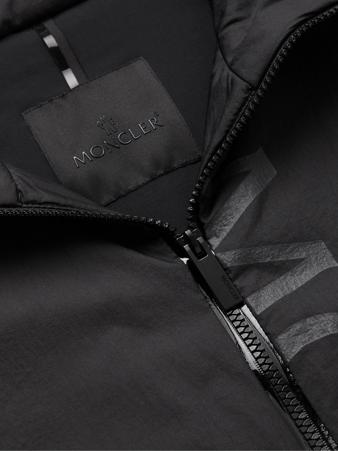 MONCLER ICHIRO LOGO-PRINT PADDED NYLON-RIPSTOP HOODED JACKET