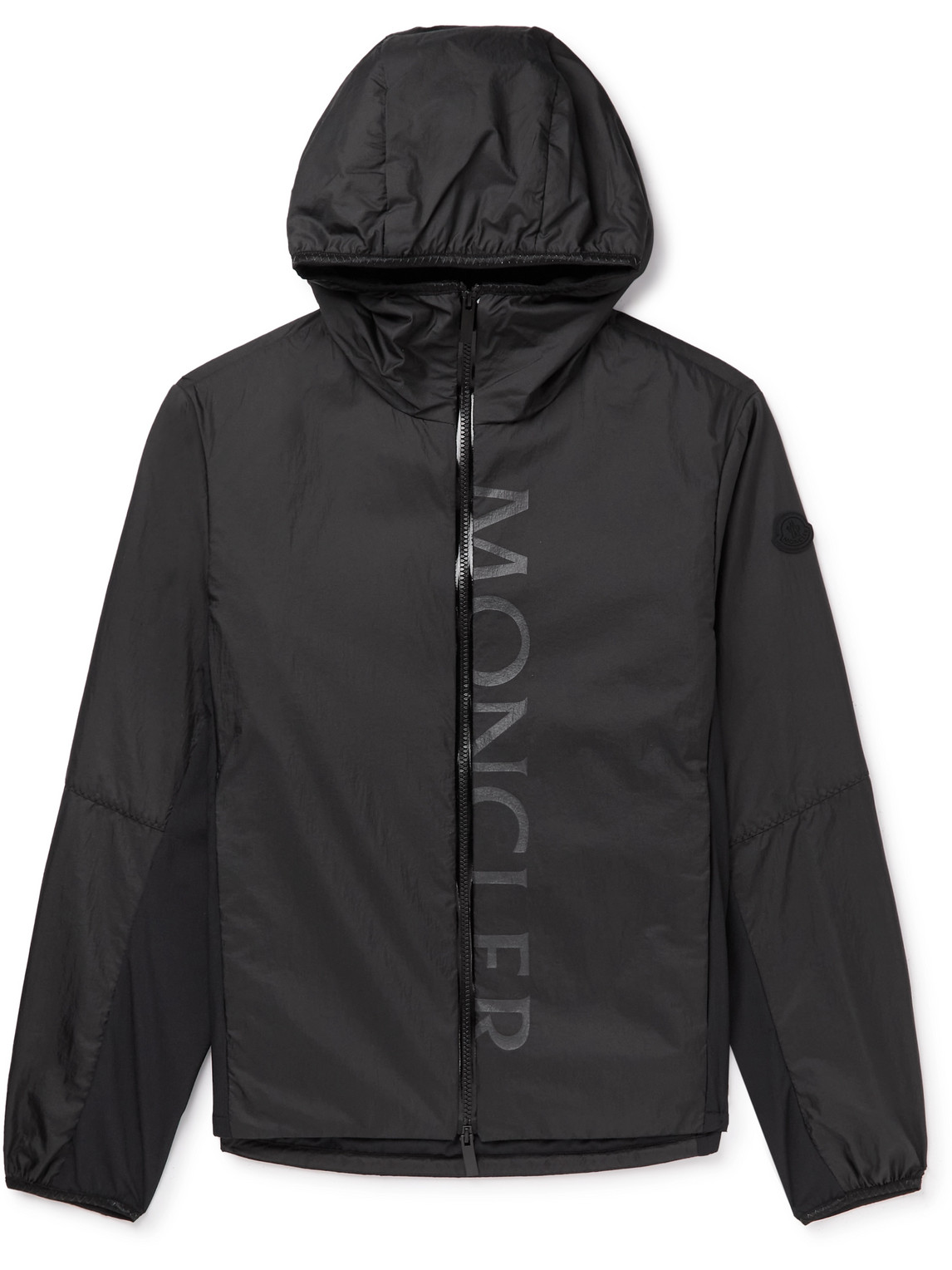 Shop Moncler Ichiro Logo-print Padded Nylon-ripstop Hooded Jacket In Black