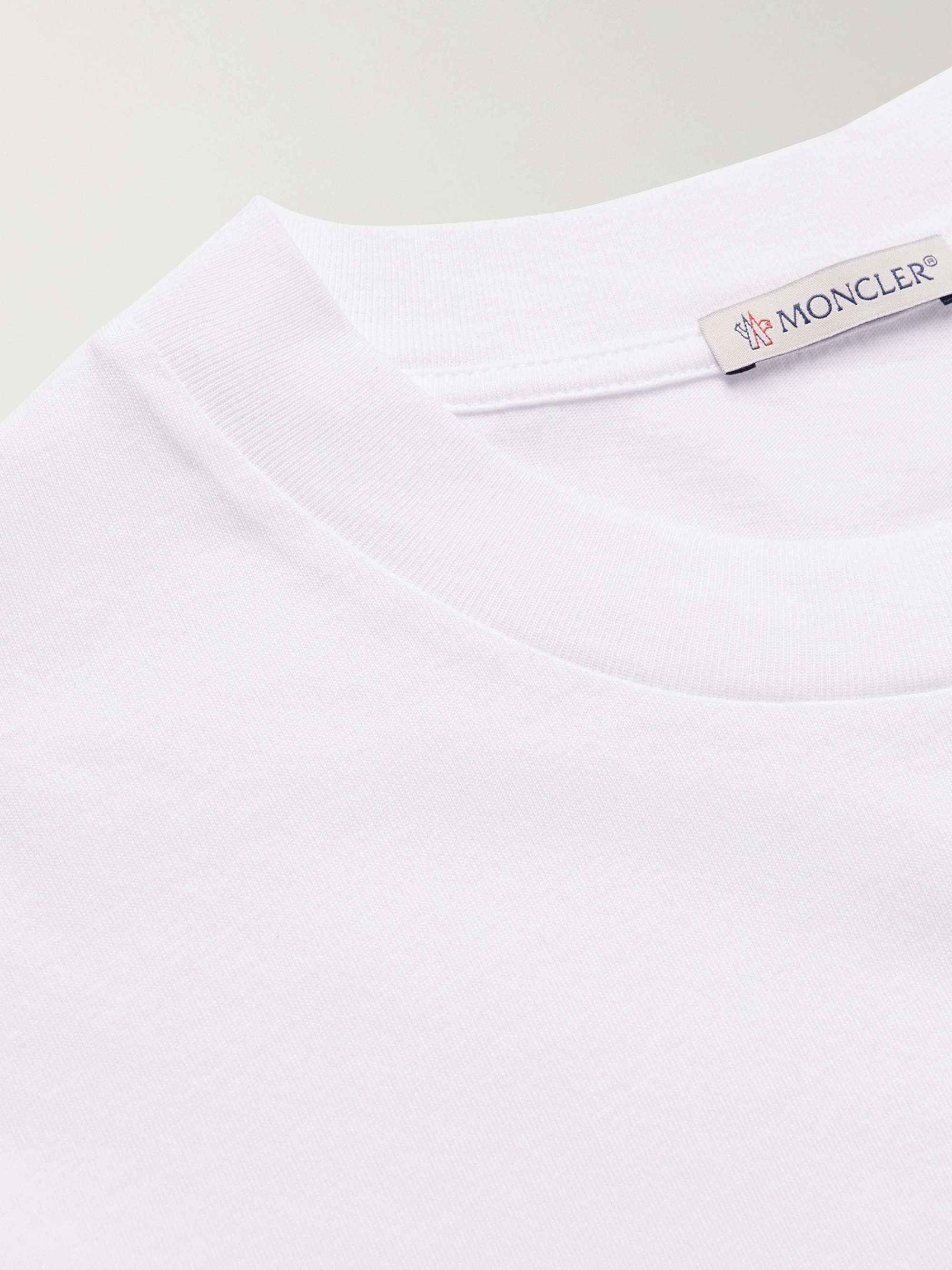 White Logo-Print Cotton-Jersey T-Shirt | MONCLER | MR PORTER White Logo-Print Cotton-Jersey T-Shirt | MONCLER | MR PORTER