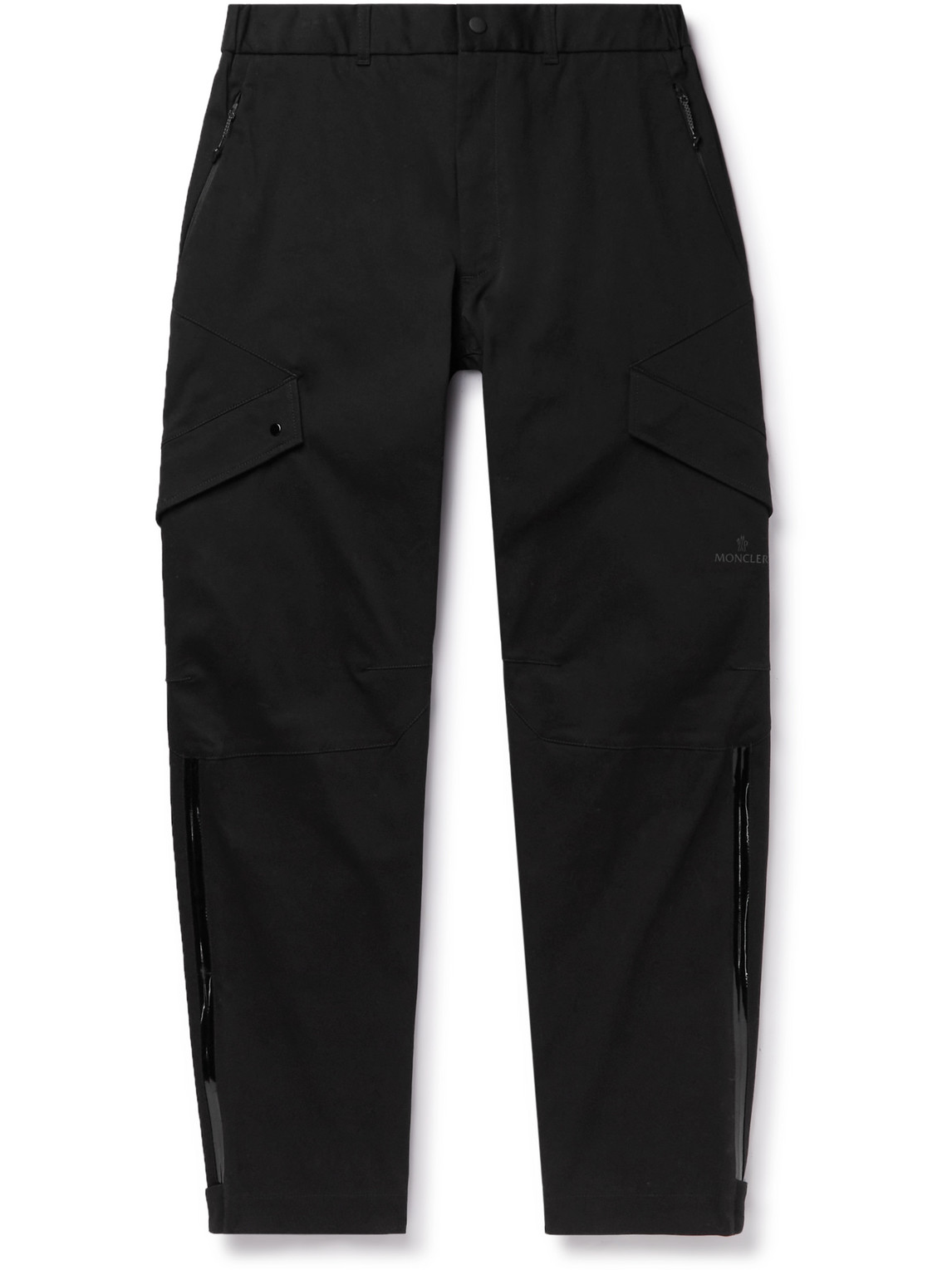 Moncler Straight-leg Cotton-blend Twill Cargo Trousers In Black