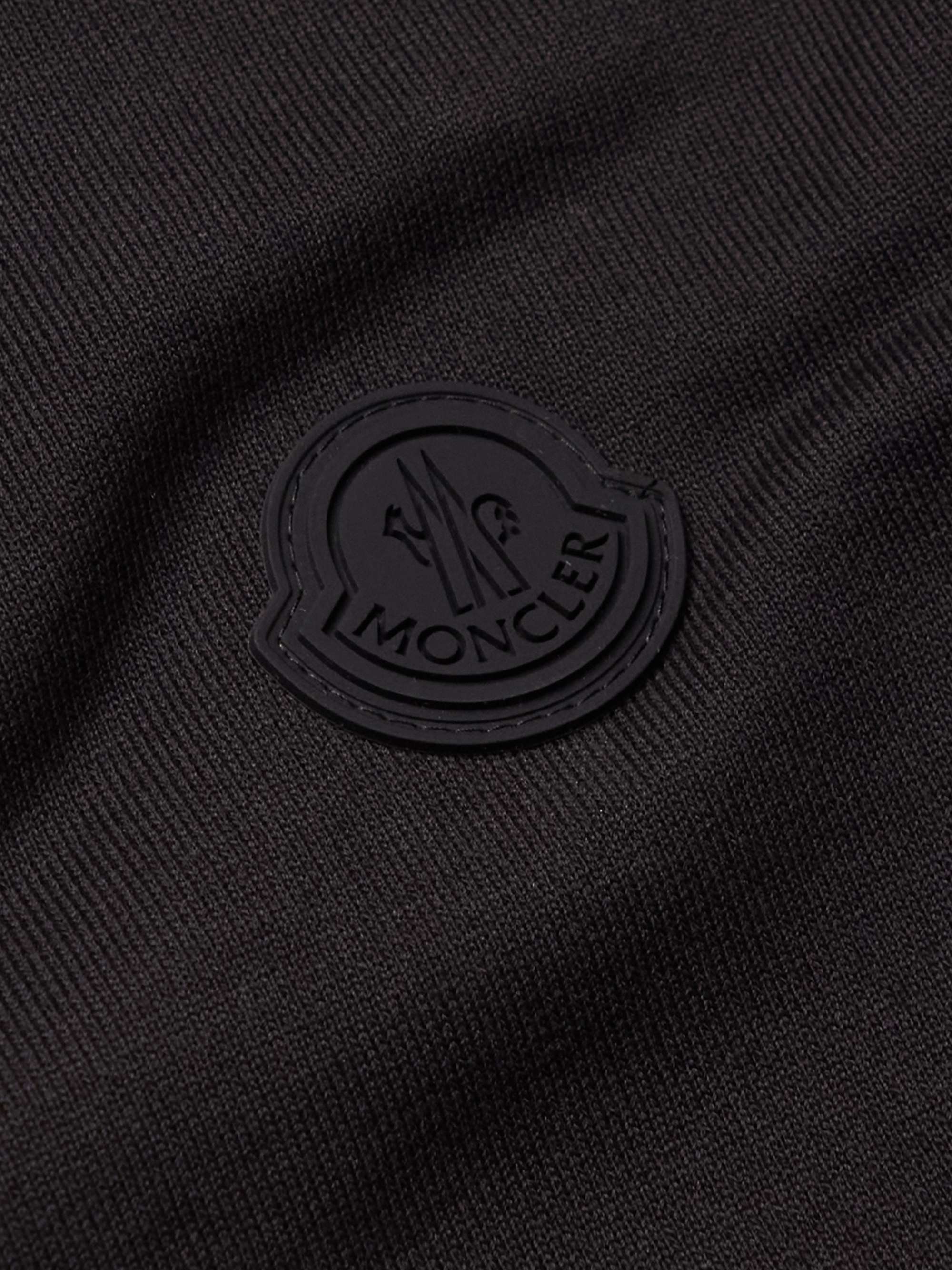 MONCLER Logo-Print Shell-Trimmed Cotton-Jersey Zip-Up Sweatshirt