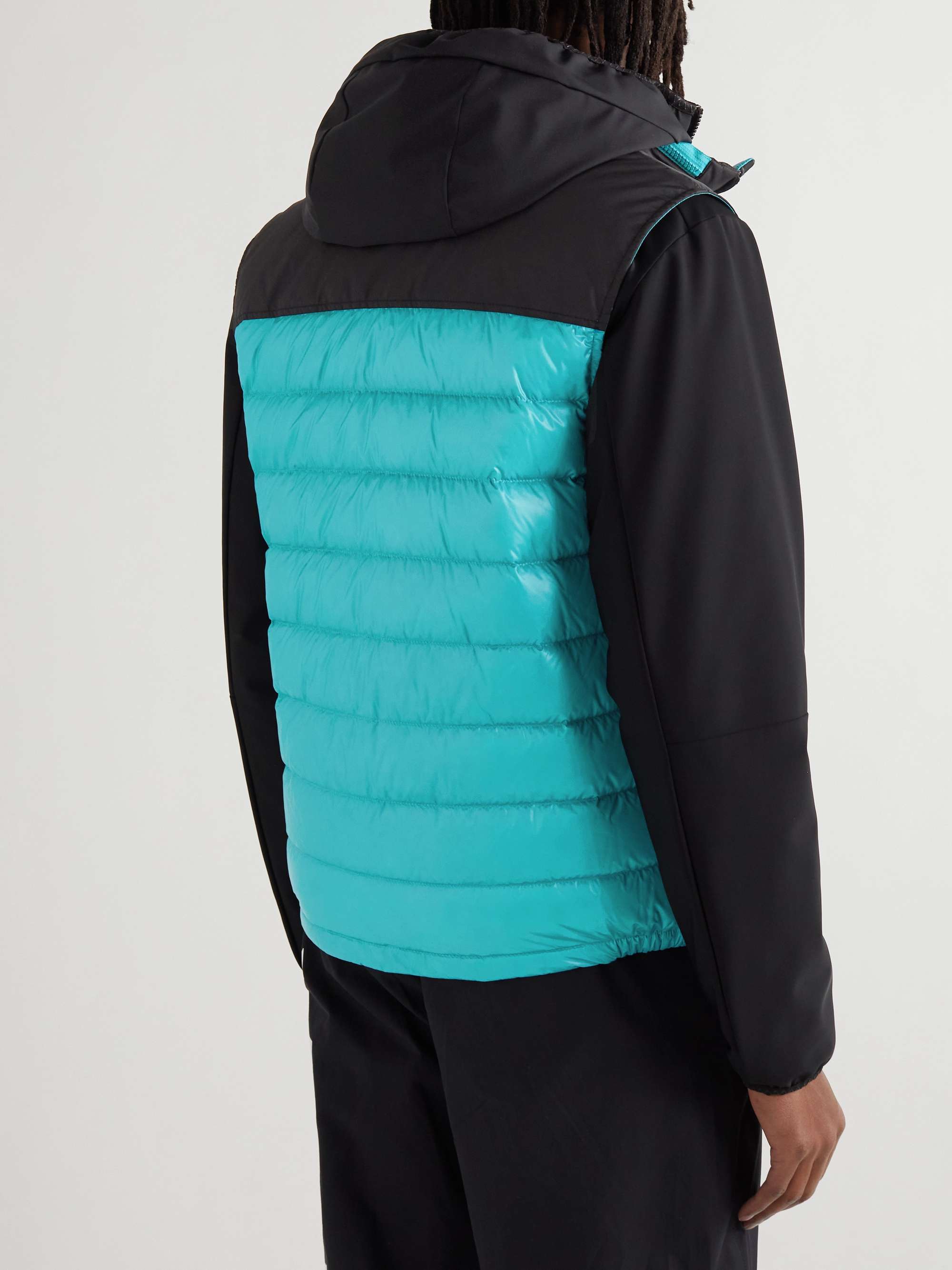 MONCLER Ortac Logo-Appliquéd Colour-Block Quilted Shell Down Gilet