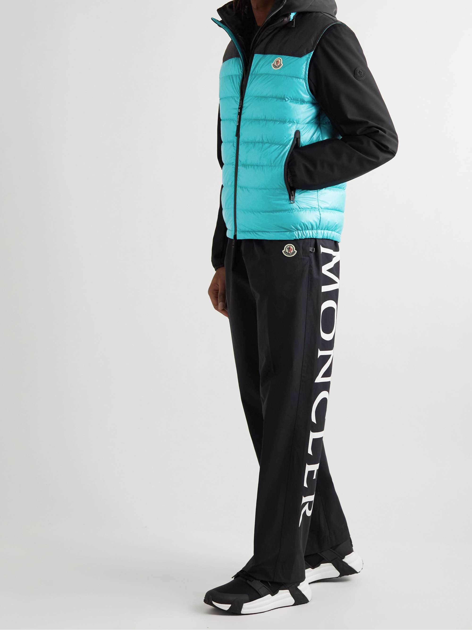 MONCLER Ortac Logo-Appliquéd Colour-Block Quilted Shell Down Gilet
