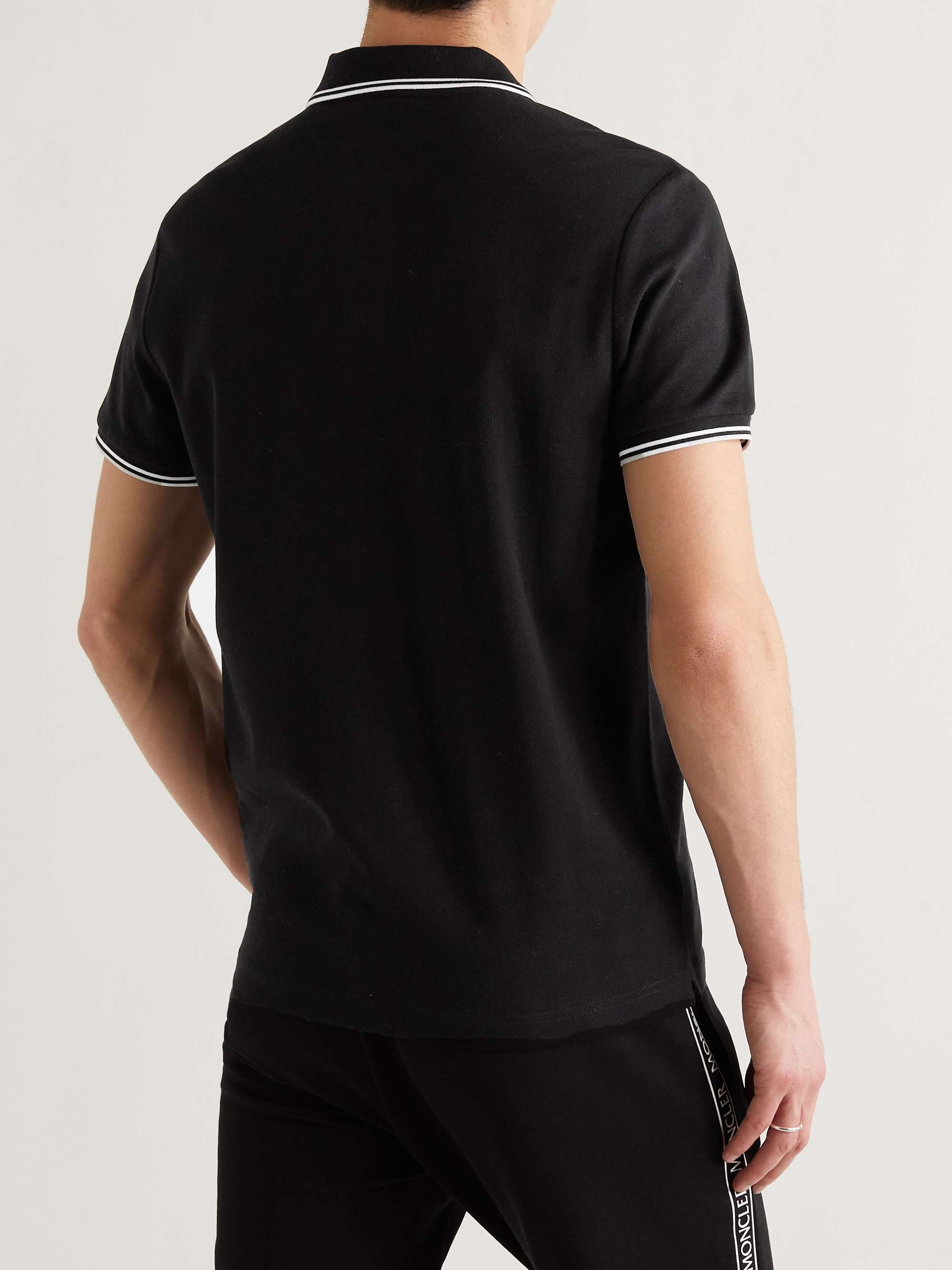 MONCLER Logo-Appliquéd Cotton-Piqué Polo Shirt