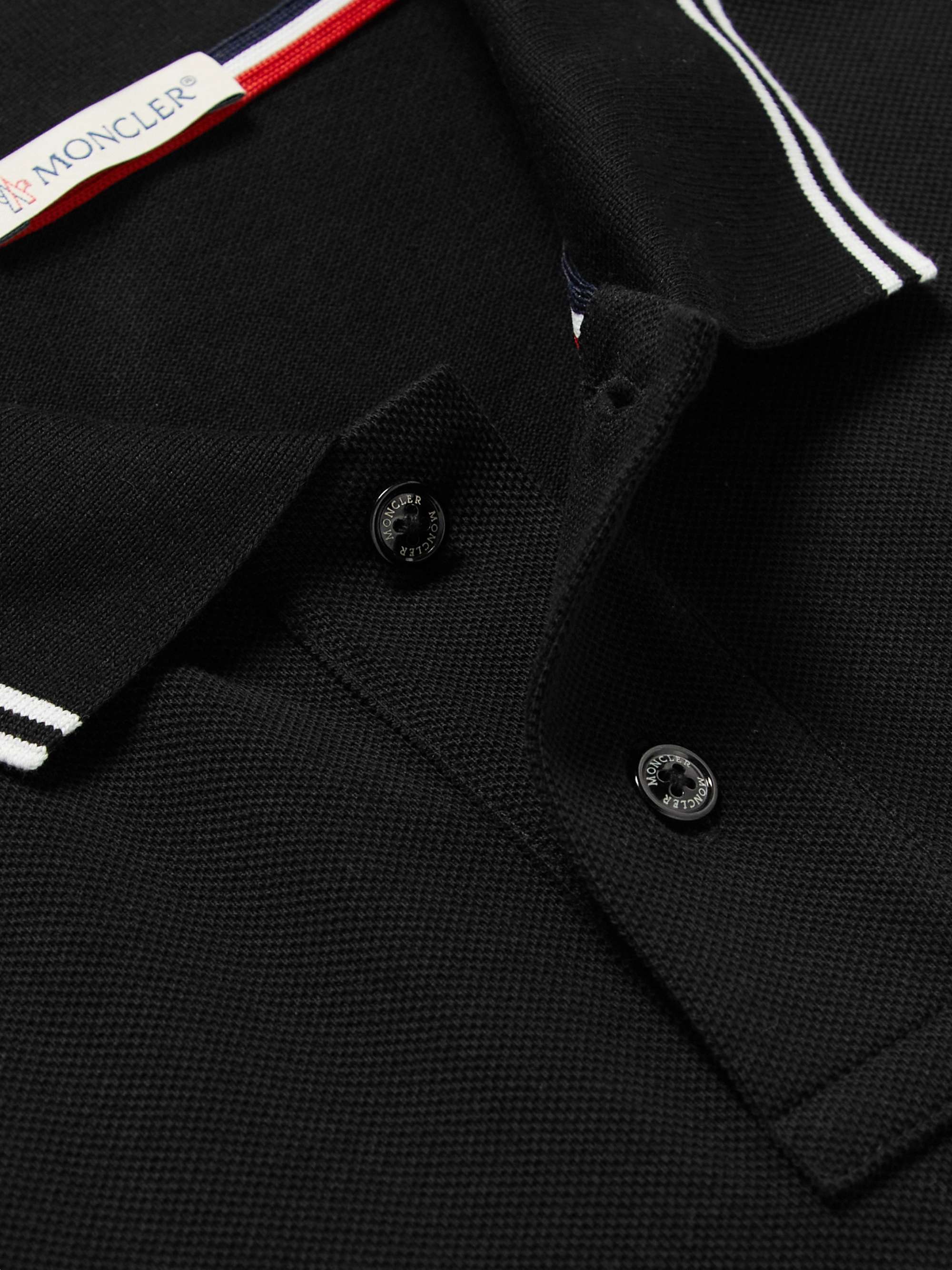MONCLER Logo-Appliquéd Cotton-Piqué Polo Shirt