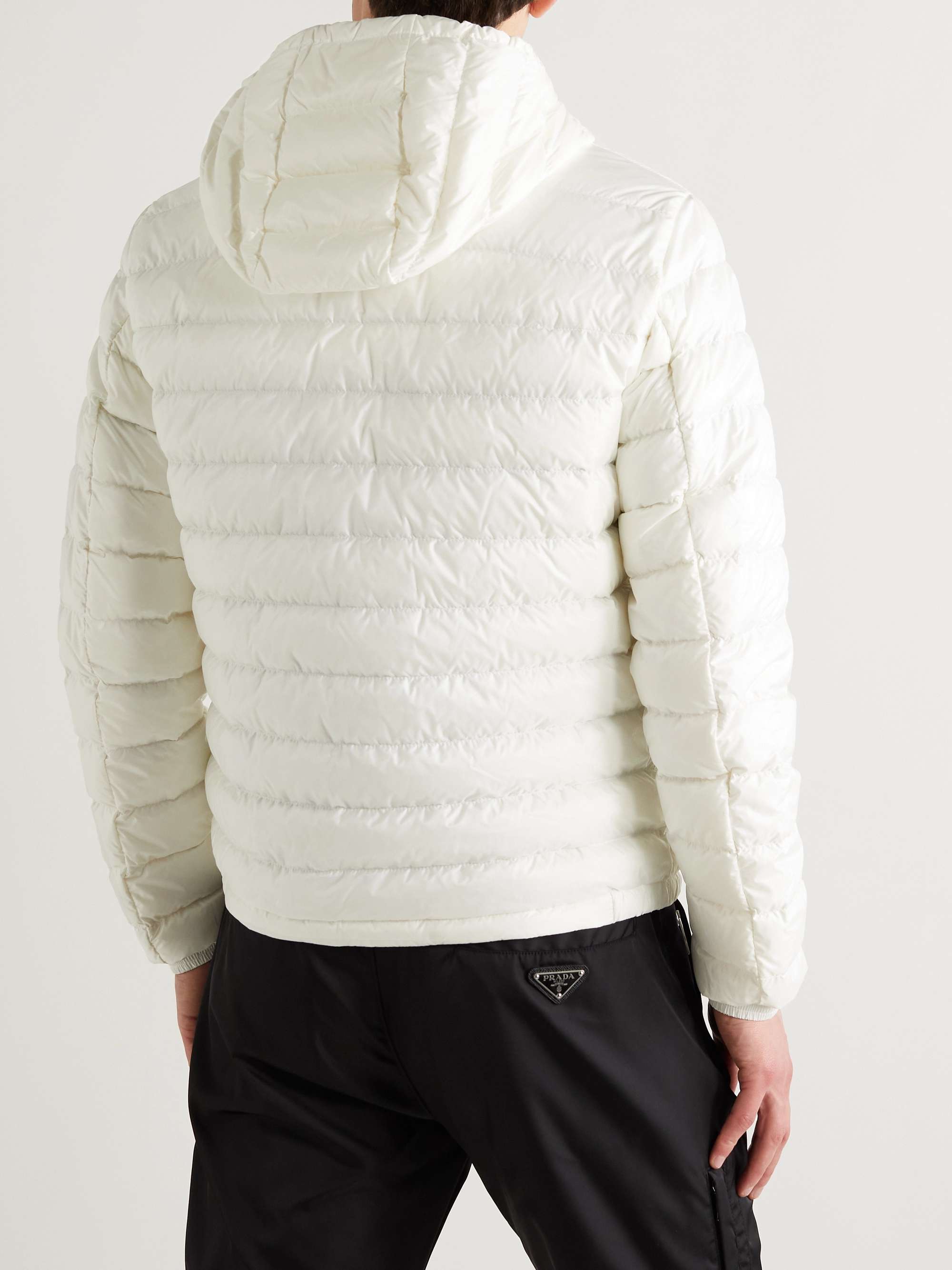 MONCLER Lihou Grosgrain-Trimmed Quilted Shell Hooded Down Jacket