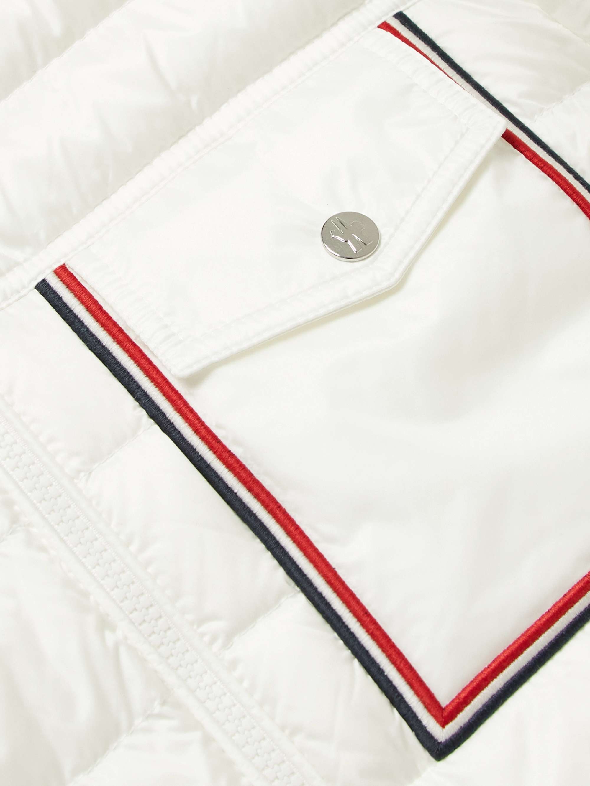 MONCLER Lihou Grosgrain-Trimmed Quilted Shell Hooded Down Jacket