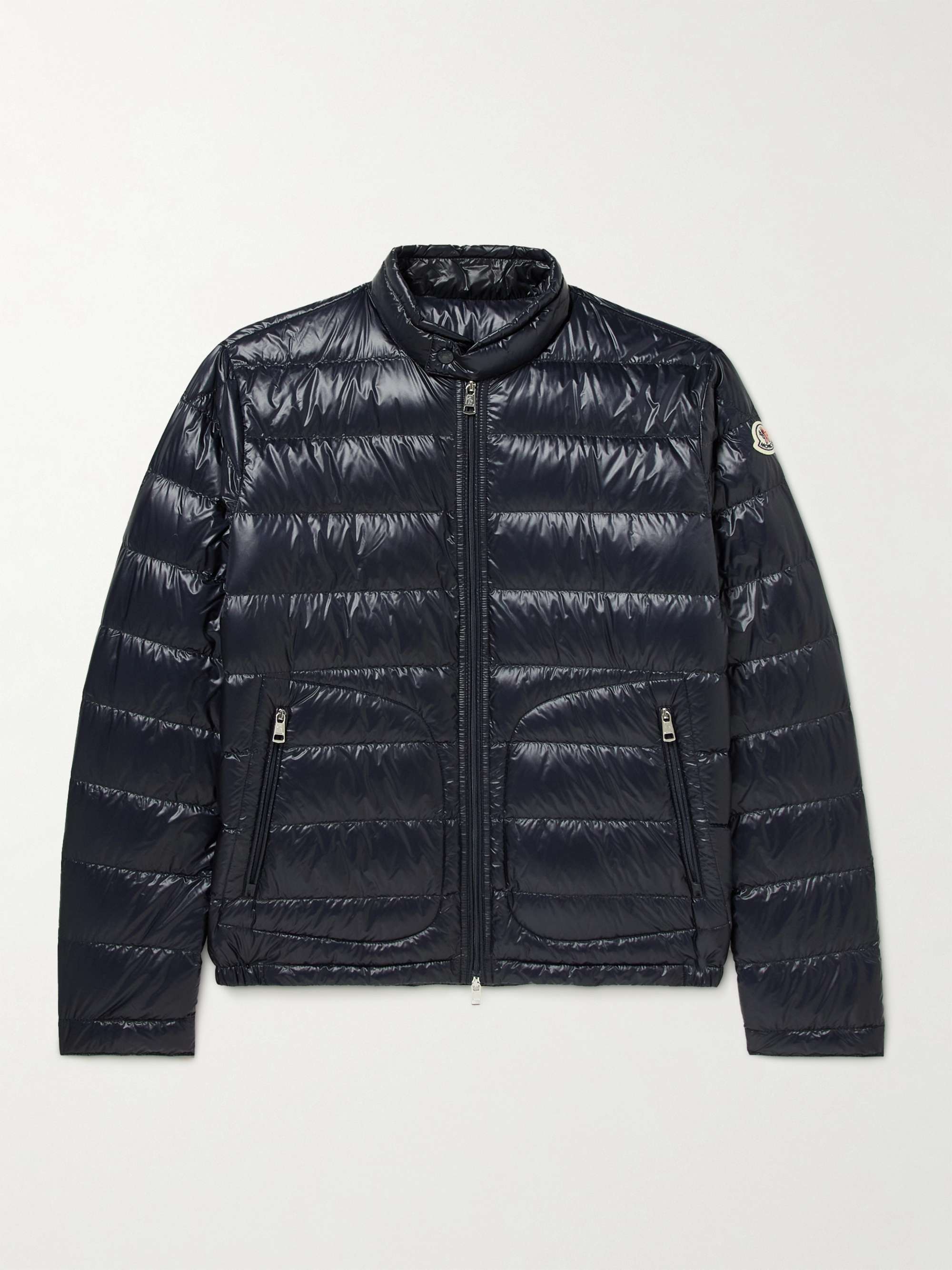 MONCLER Acorus Logo-Appliquéd Quilted Glossed-Shell Down Jacket