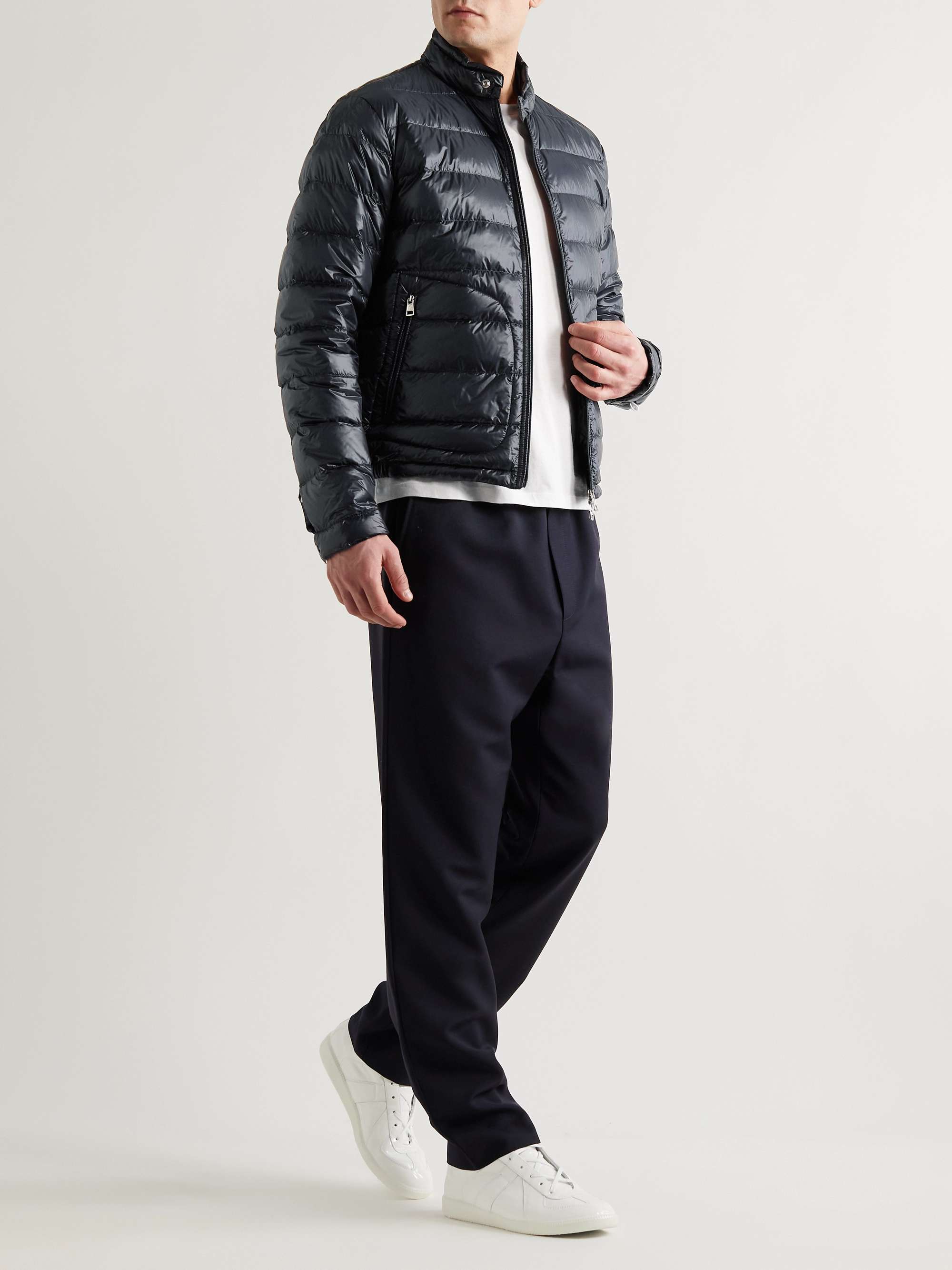 MONCLER Acorus Logo-Appliquéd Quilted Glossed-Shell Down Jacket