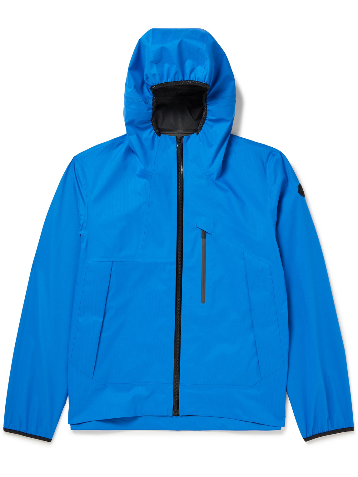 Shop Moncler Sattouf Logo-print Shell Hooded Jacket In Blue