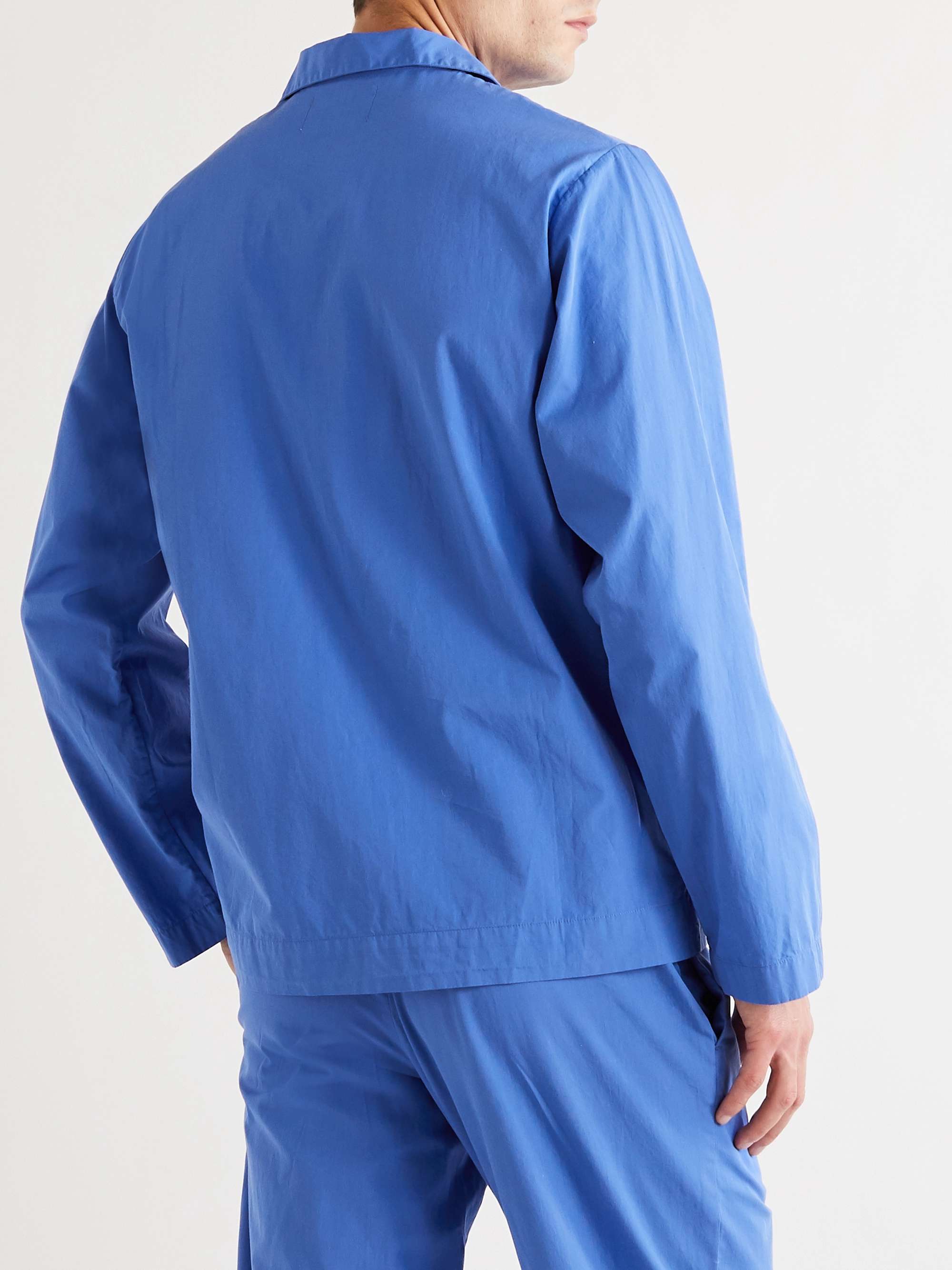 TEKLA Camp-Collar Organic Cotton-Poplin Pyjama Shirt
