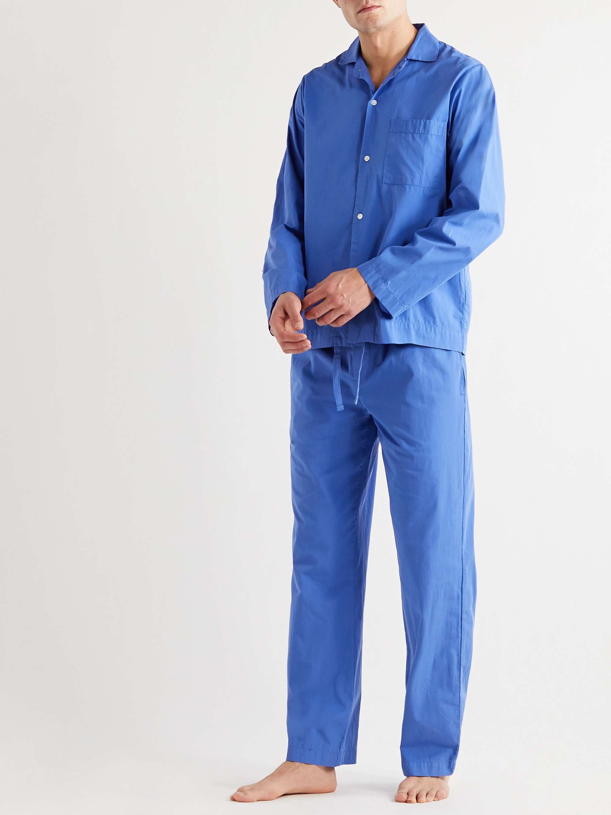 TEKLA Camp-Collar Organic Cotton-Poplin Pyjama Shirt for Men