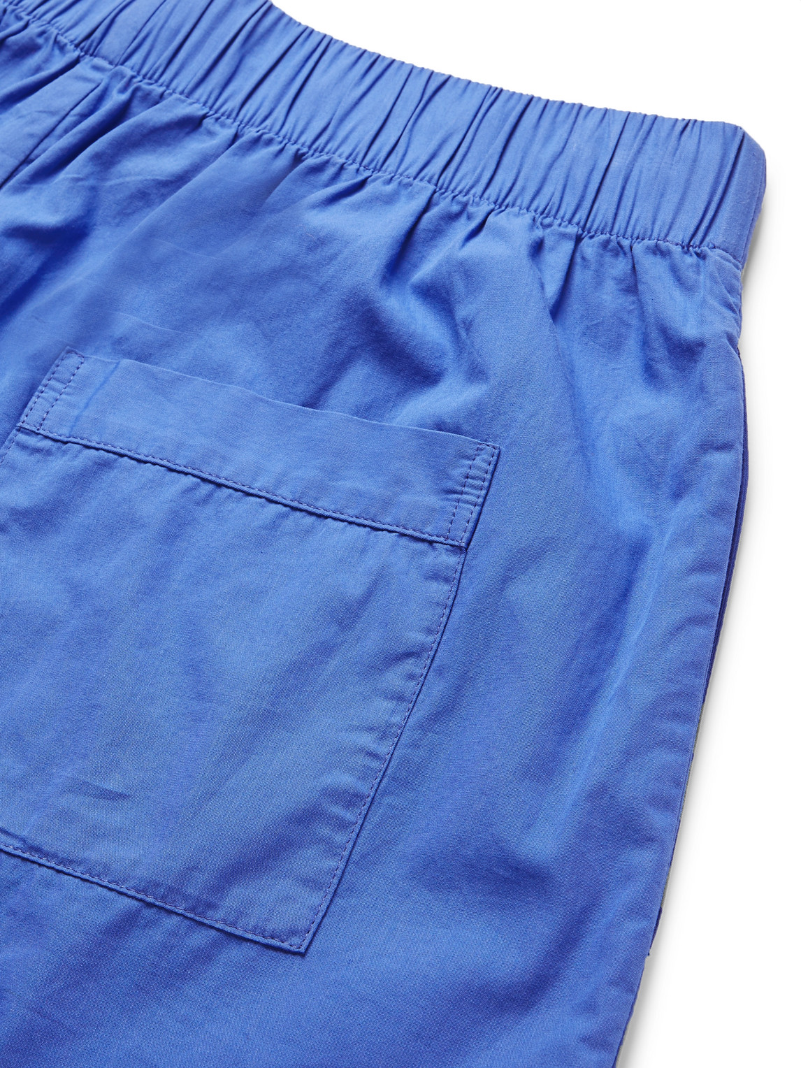 Shop Tekla Organic Cotton-poplin Pyjama Shorts In Blue
