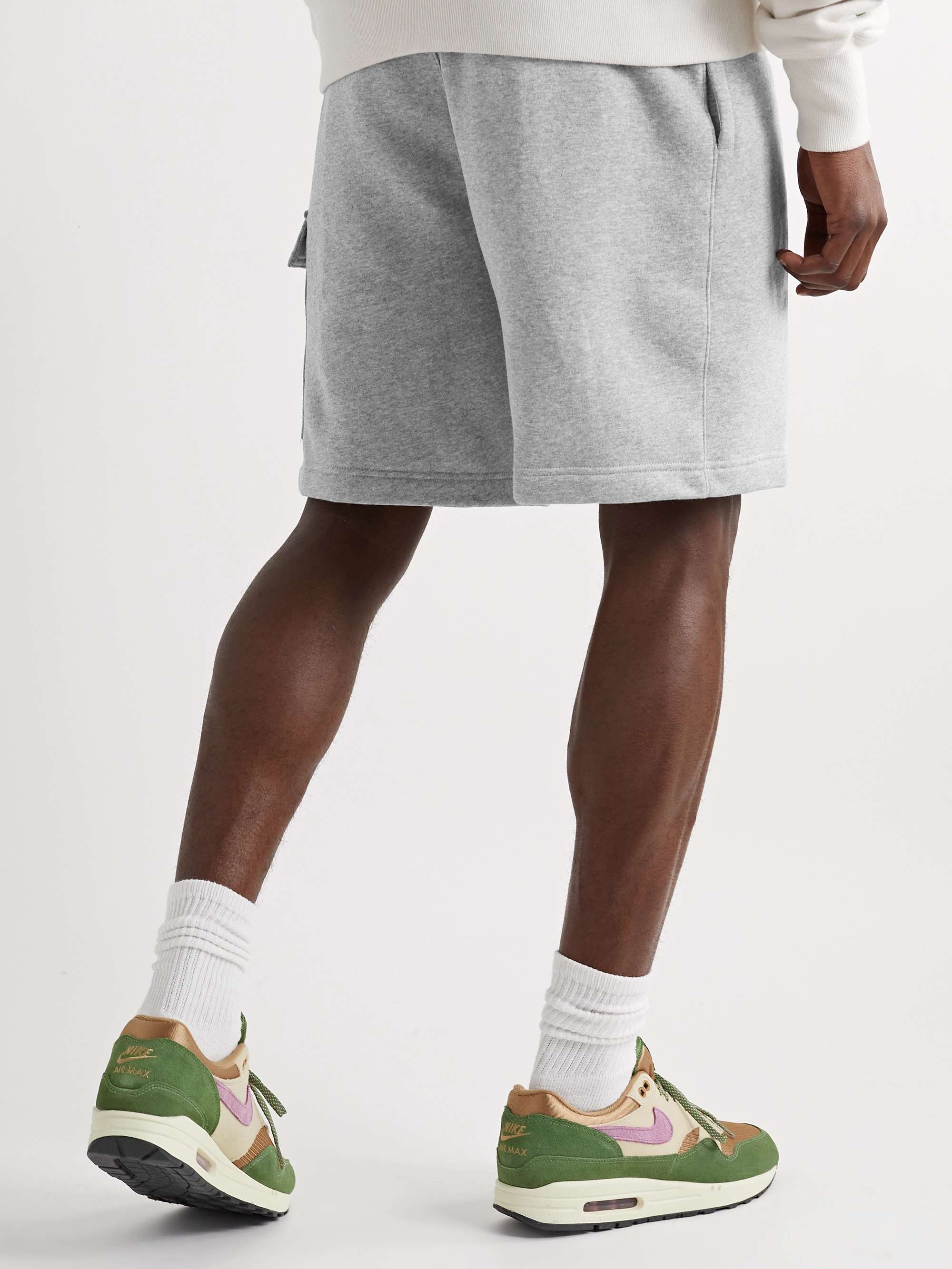 NIKE Sportswear Club Wide-Leg Cotton-Blend Jersey Cargo Shorts