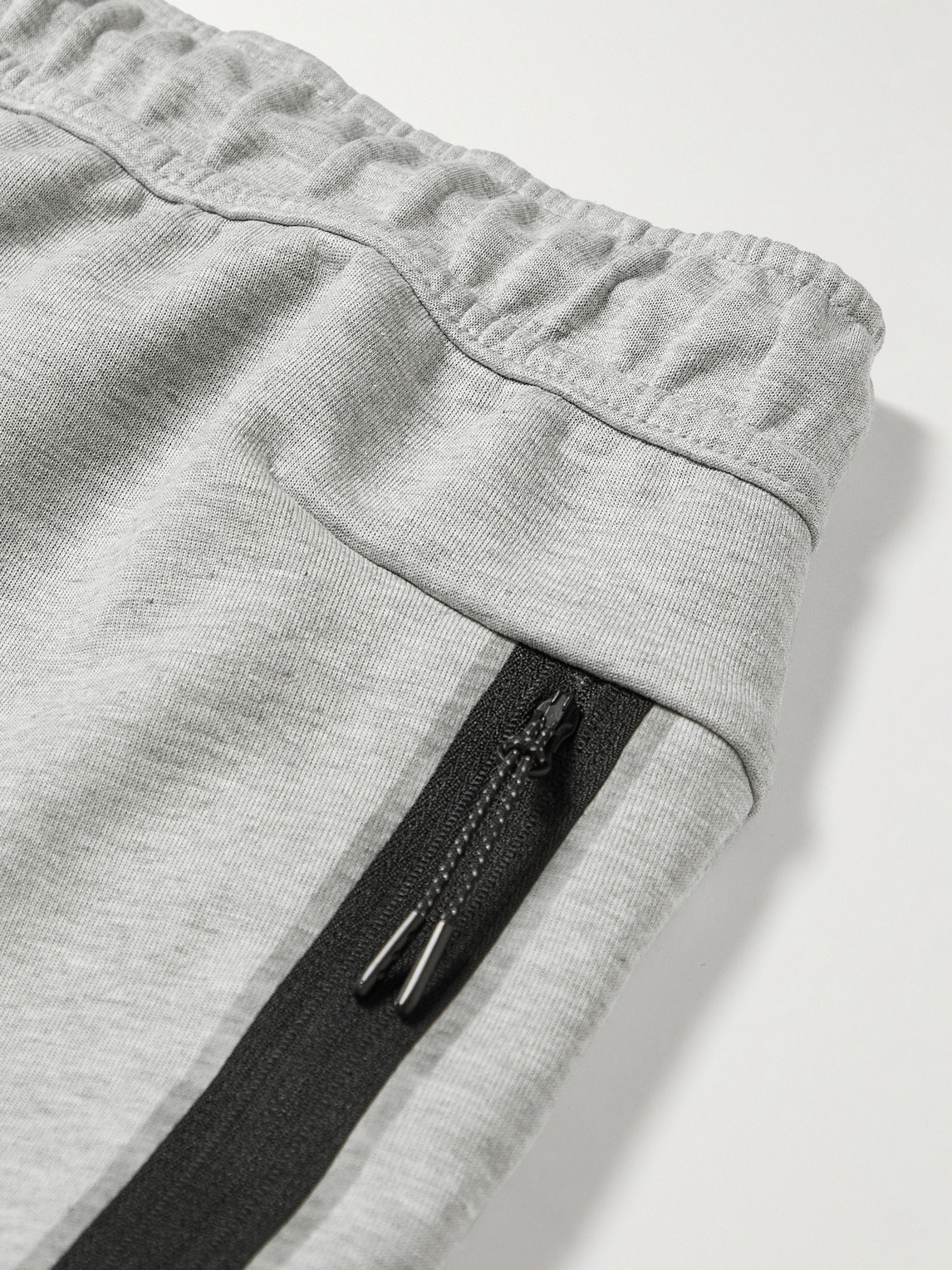 Shop Nike Straight-leg Cotton-blend Tech-fleece Drawstring Shorts In Gray