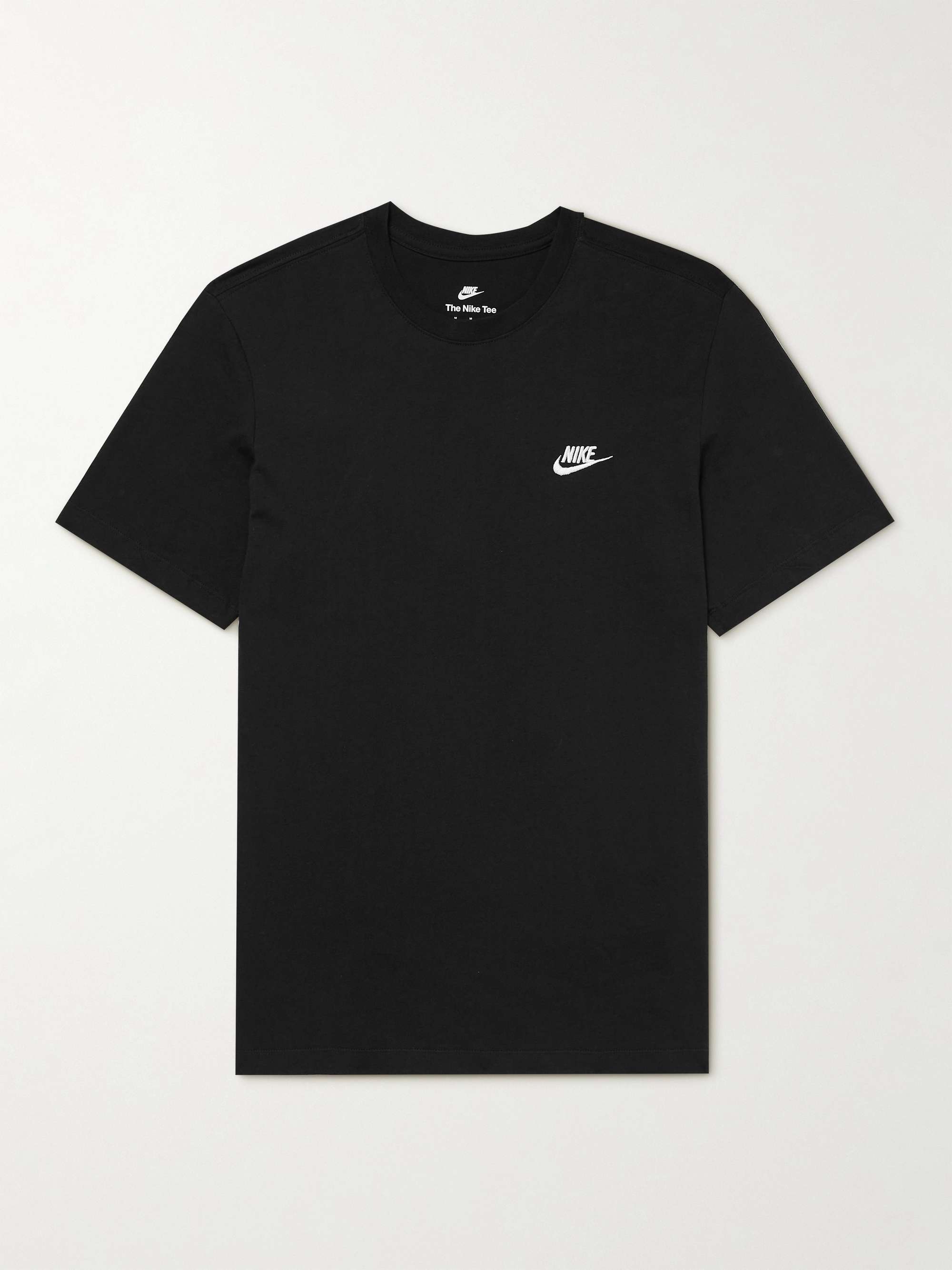 NIKE Sportswear Club Logo-Embroidered Cotton-Jersey T-Shirt for Men ...