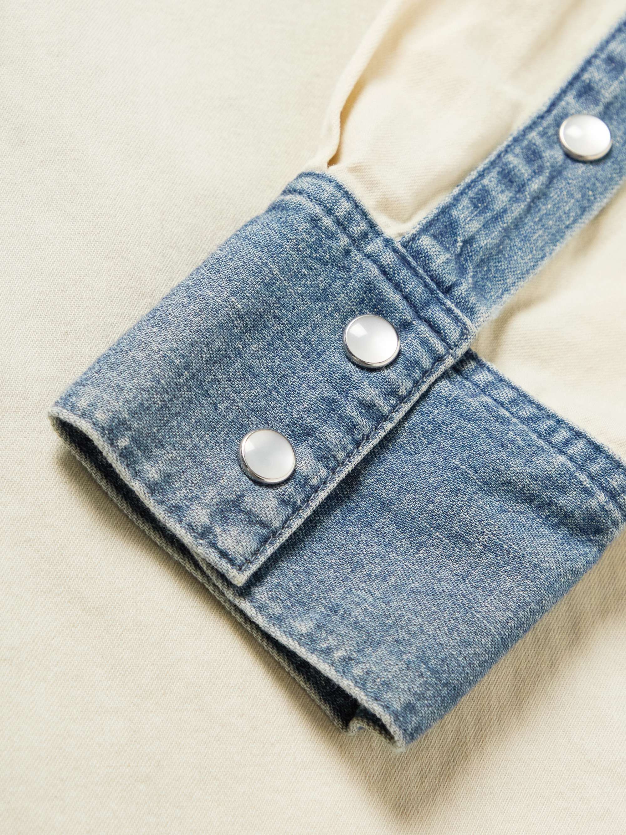CELINE HOMME Two-Tone Denim Western Shirt