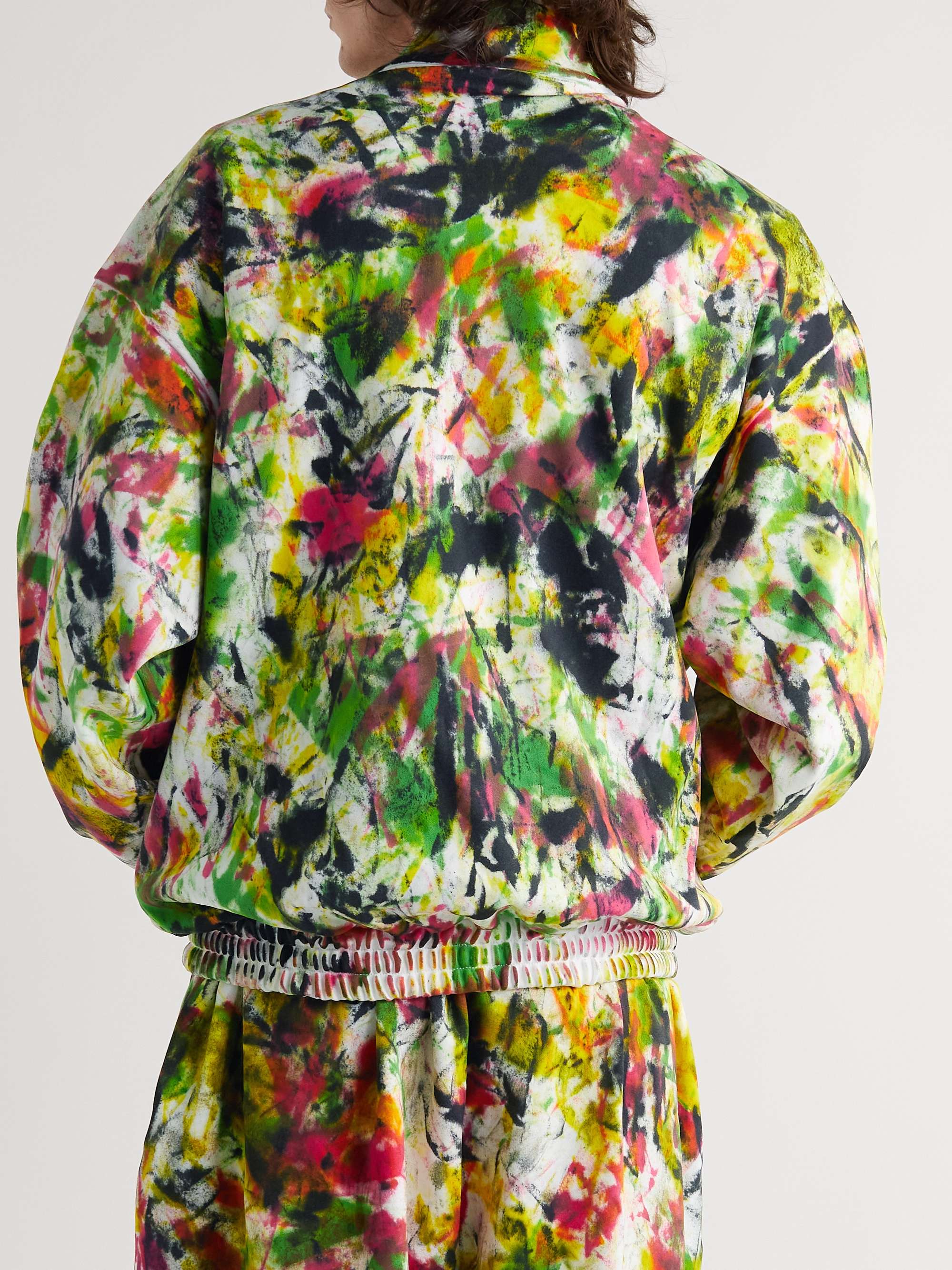 CELINE HOMME Logo-Print Tie-Dyed Cotton-Jersey Track Jacket