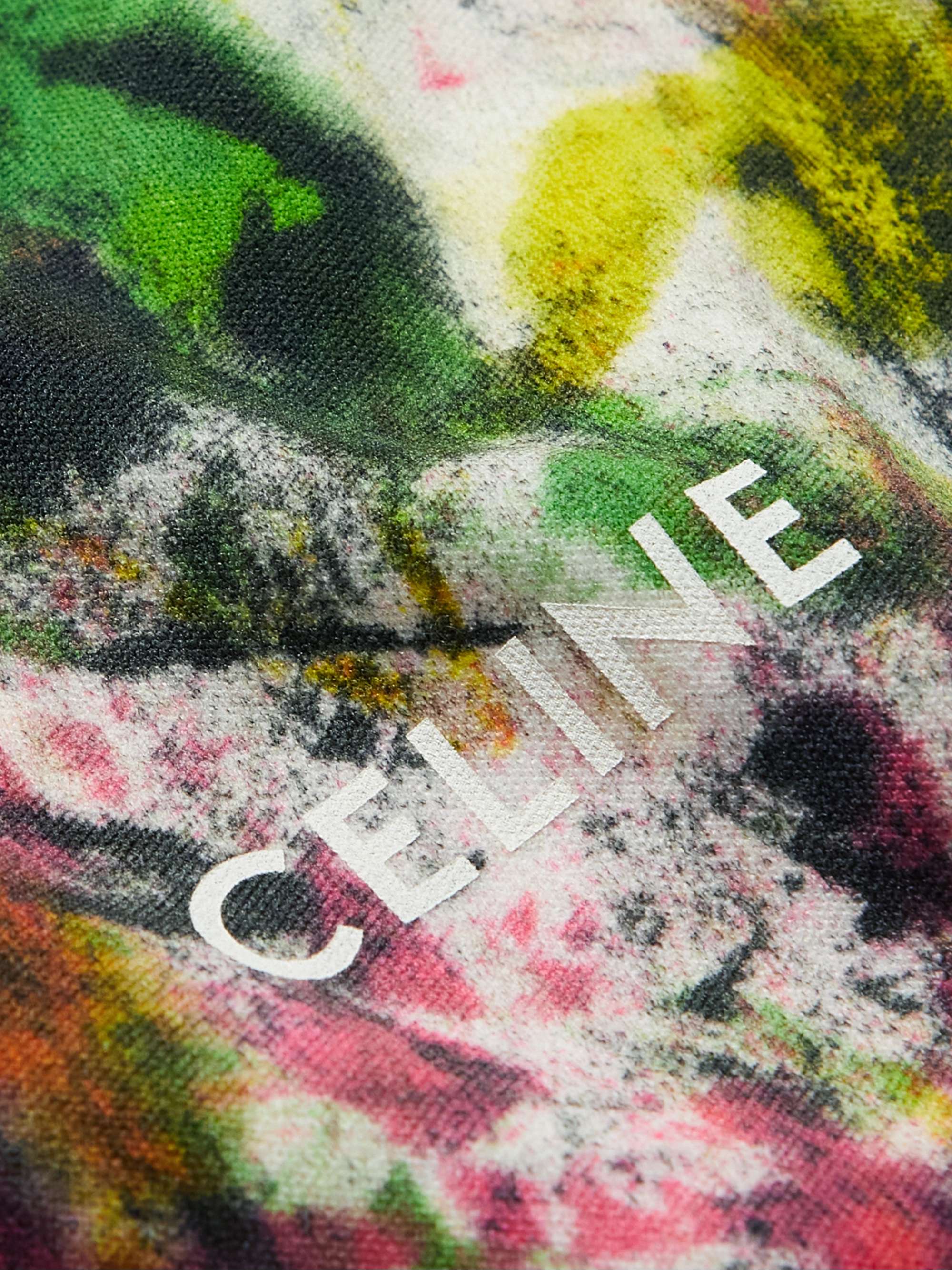 CELINE HOMME Logo-Print Tie-Dyed Cotton-Jersey Track Jacket