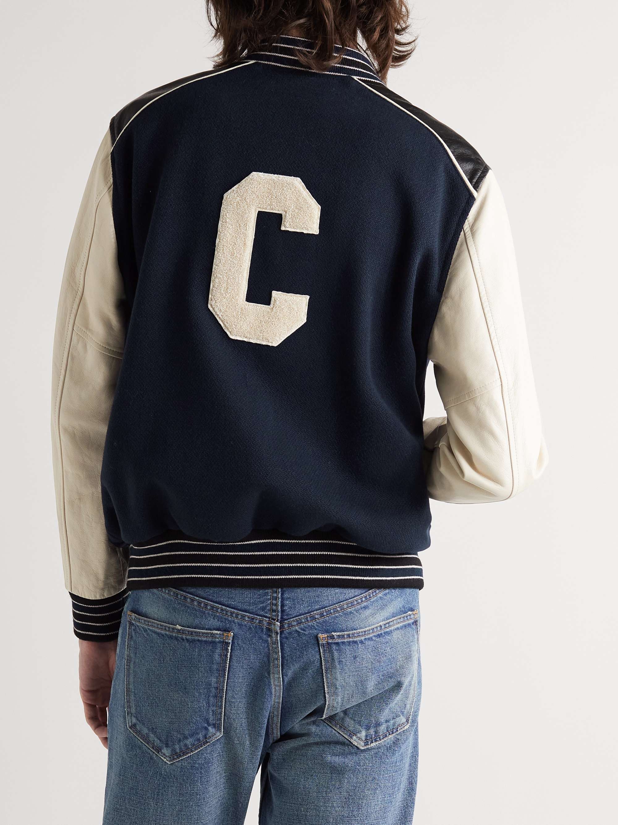 CELINE HOMME Teddy Logo-Print Satin Bomber Jacket