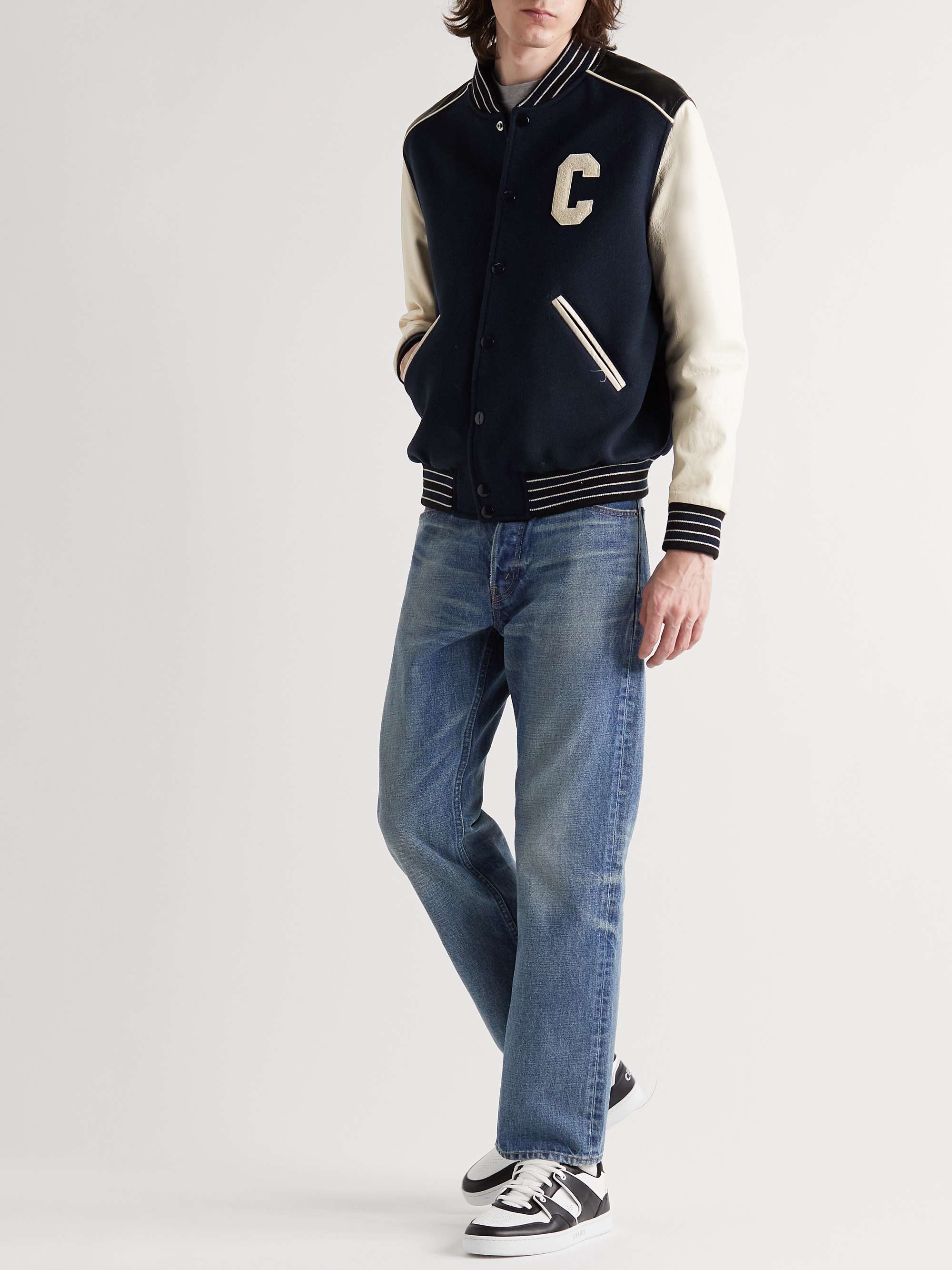 CELINE HOMME Teddy Logo-Appliquéd Cotton-Jersey Bomber Jacket for Men